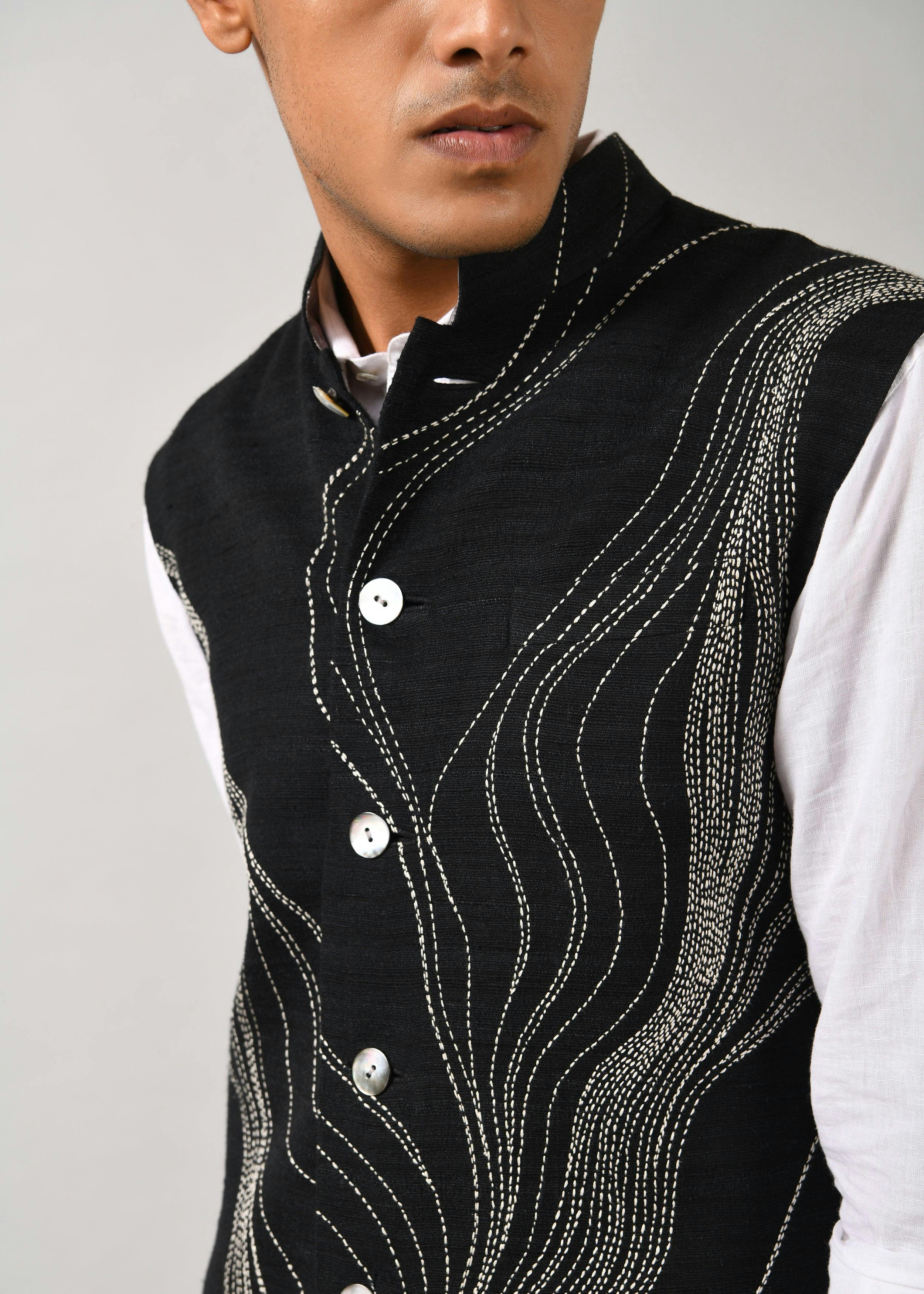 Horizon Embroidered Bundi, a product by Country Made