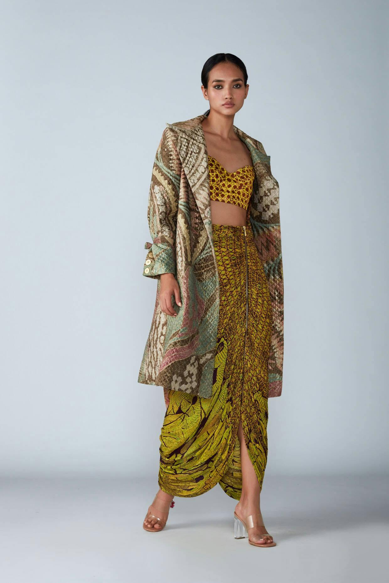 Coat, Bustier & Skirt, a product by Saaksha & Kinni 