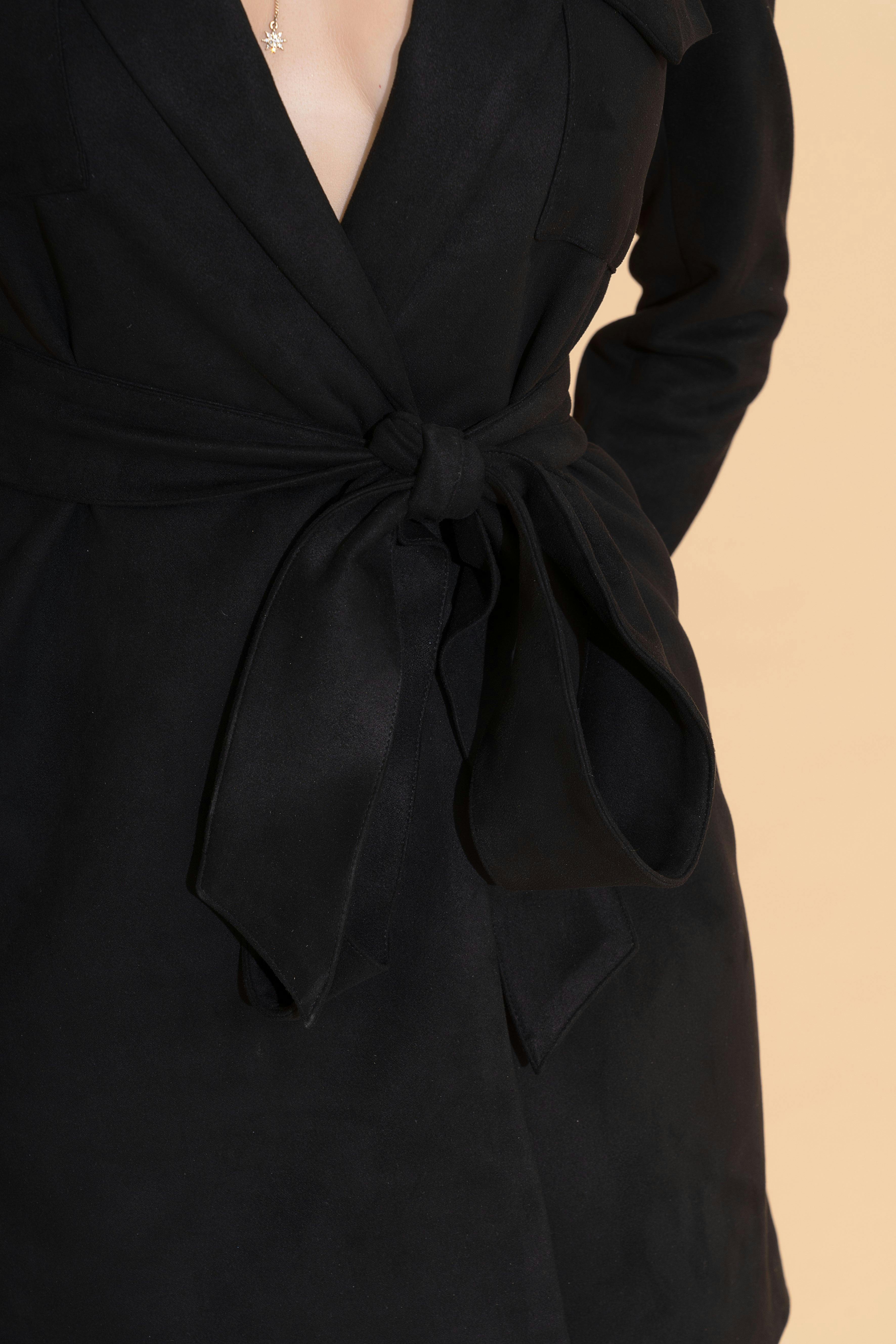 Thumbnail preview #3 for Black Suede Dress