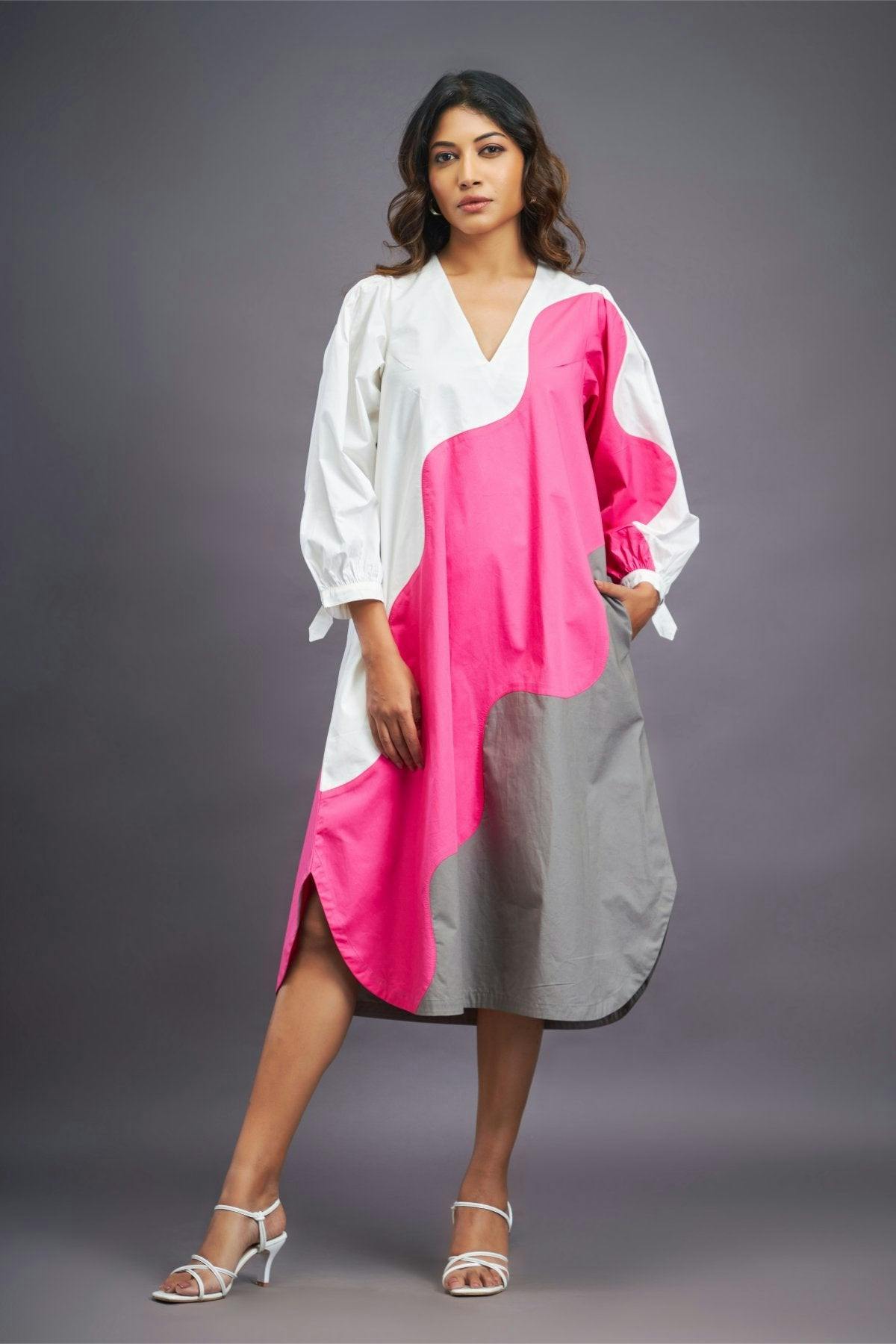 White Pink Oversized Dress, a product by Deepika Arora