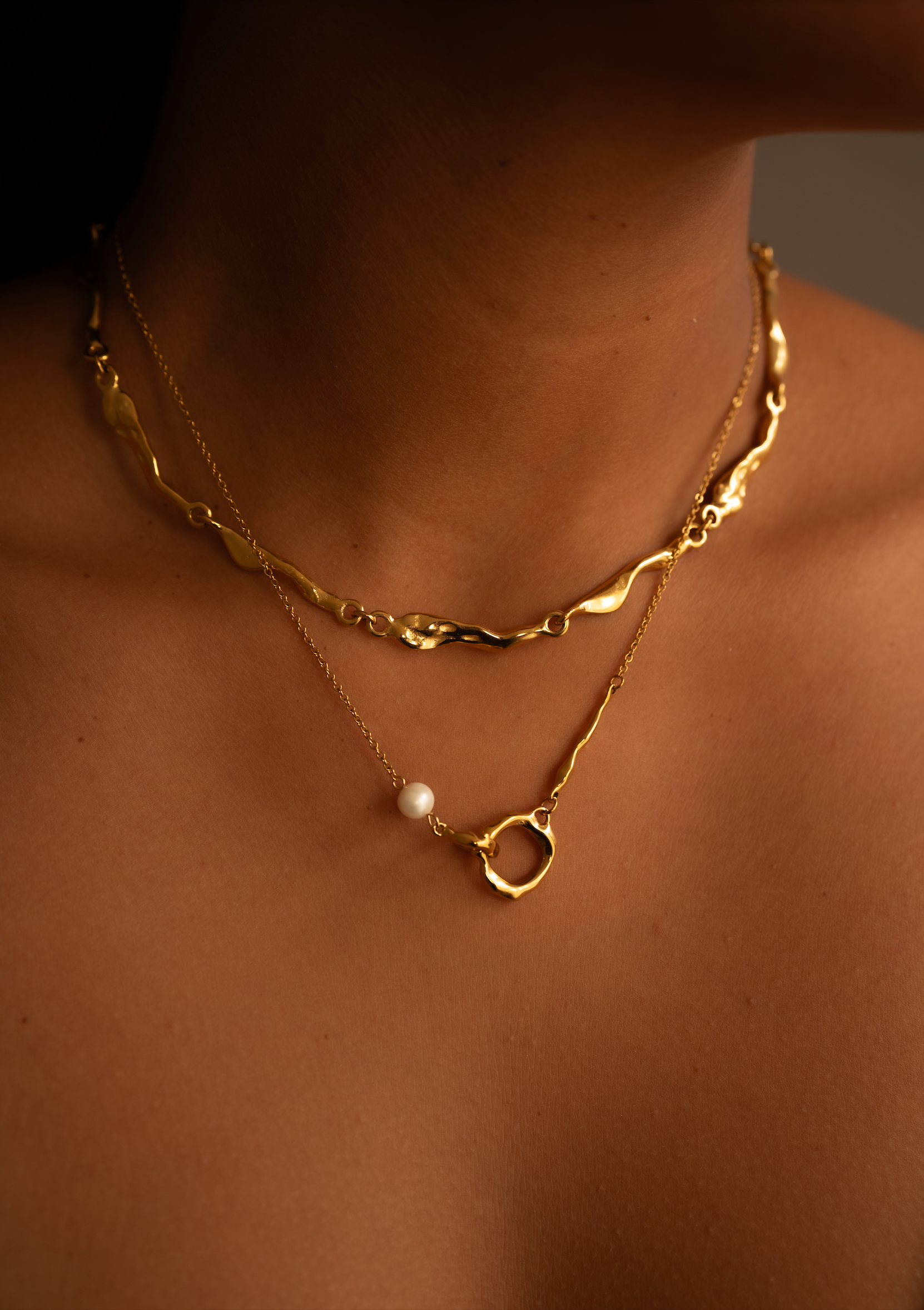 Thumbnail preview #0 for Ume Irregular Organic Gold Chain Necklace
