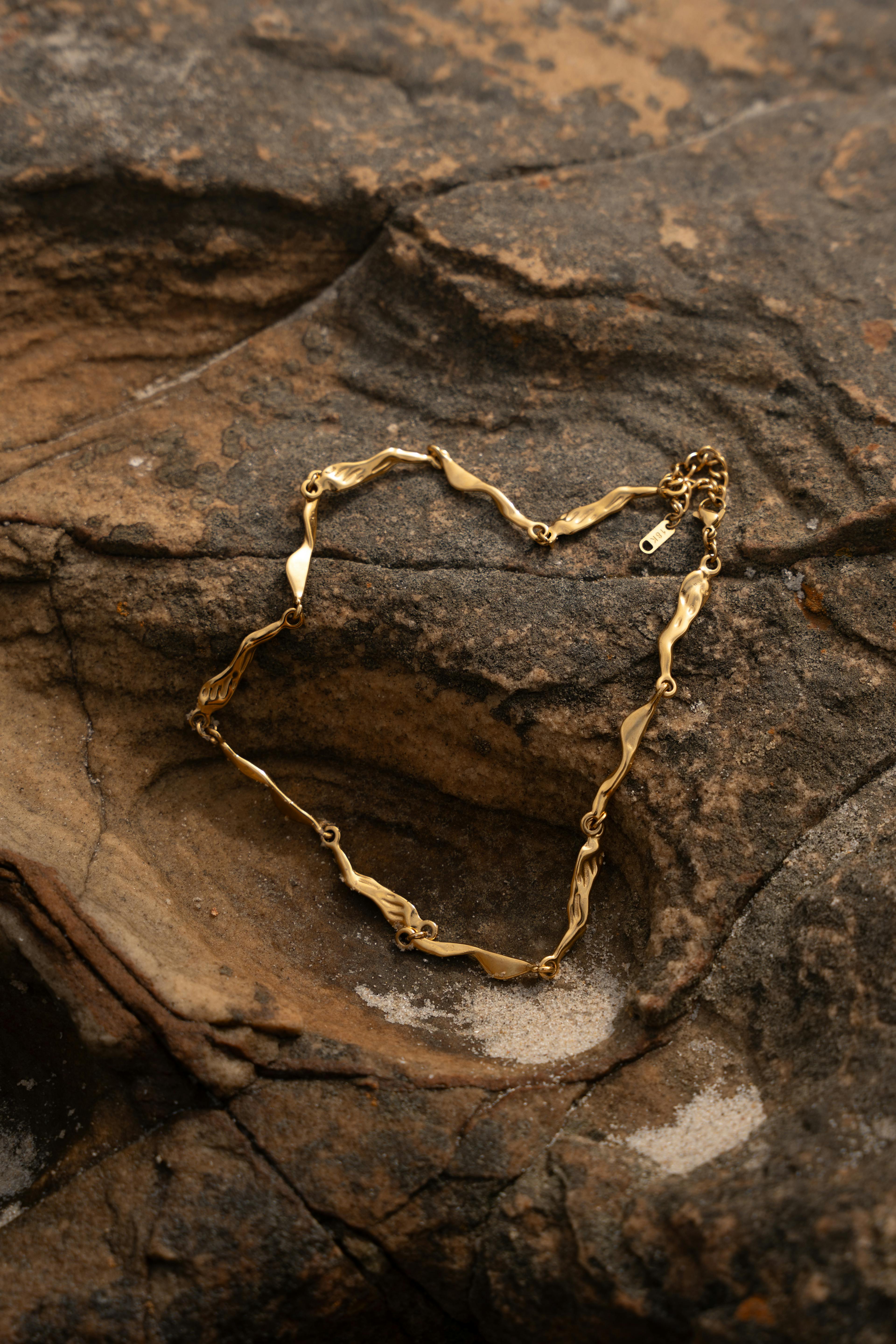 Thumbnail preview #1 for Ume Irregular Organic Gold Chain Necklace