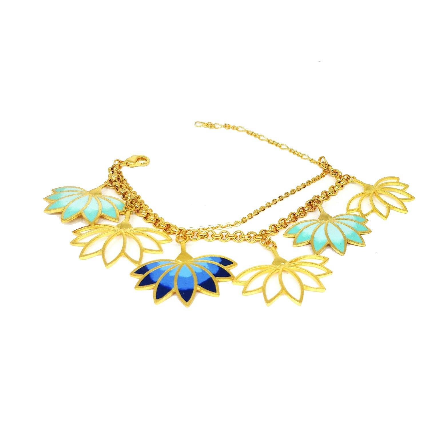 Blue lotus bracelet, a product by Aditi Bhatt