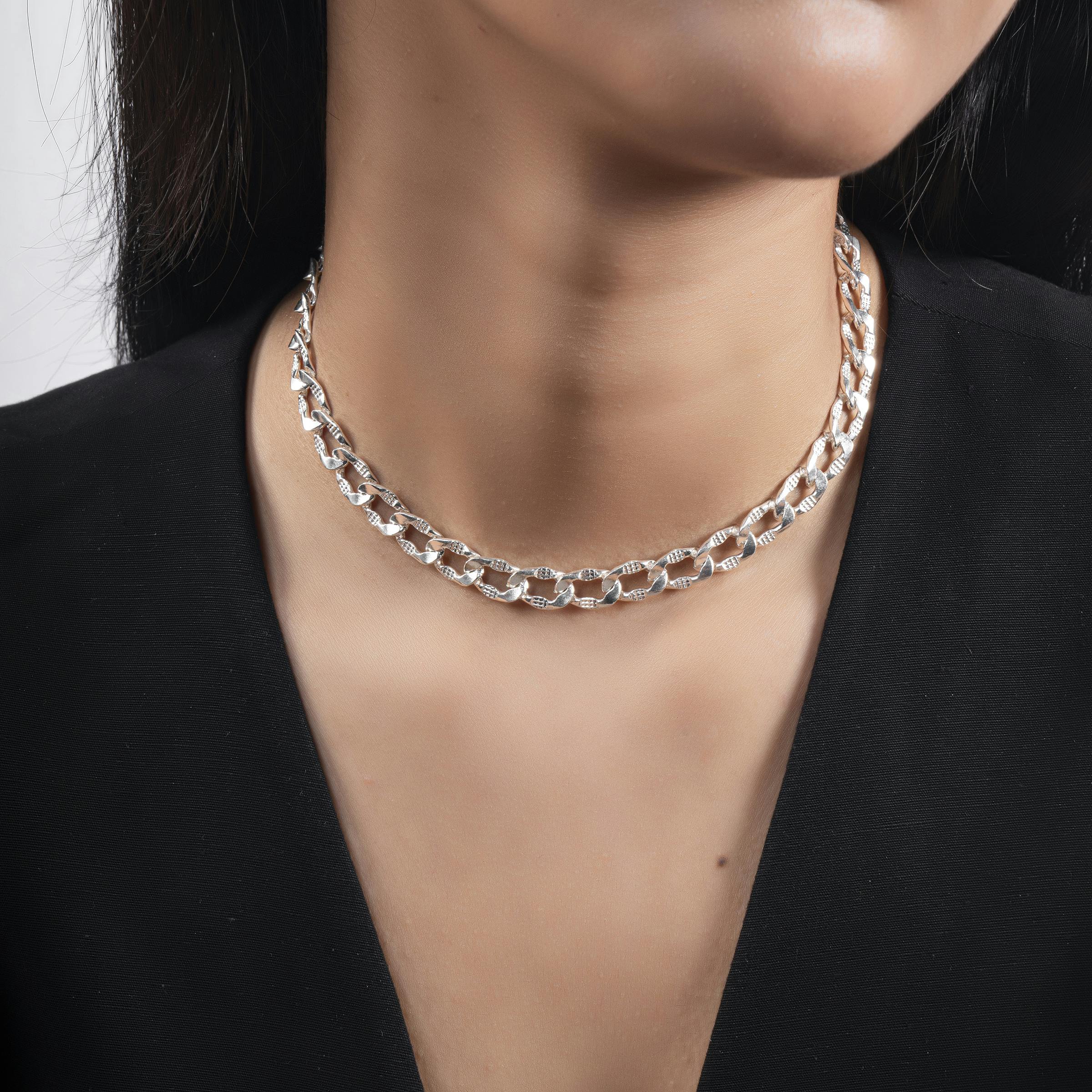 GOURMETTE CHAIN SILVER TONE , a product by Equiivalence