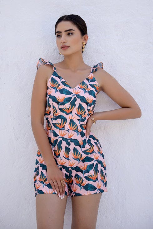 JORDYN - Tropical Back Tie Playsuit, a product by AlterEgoIndia