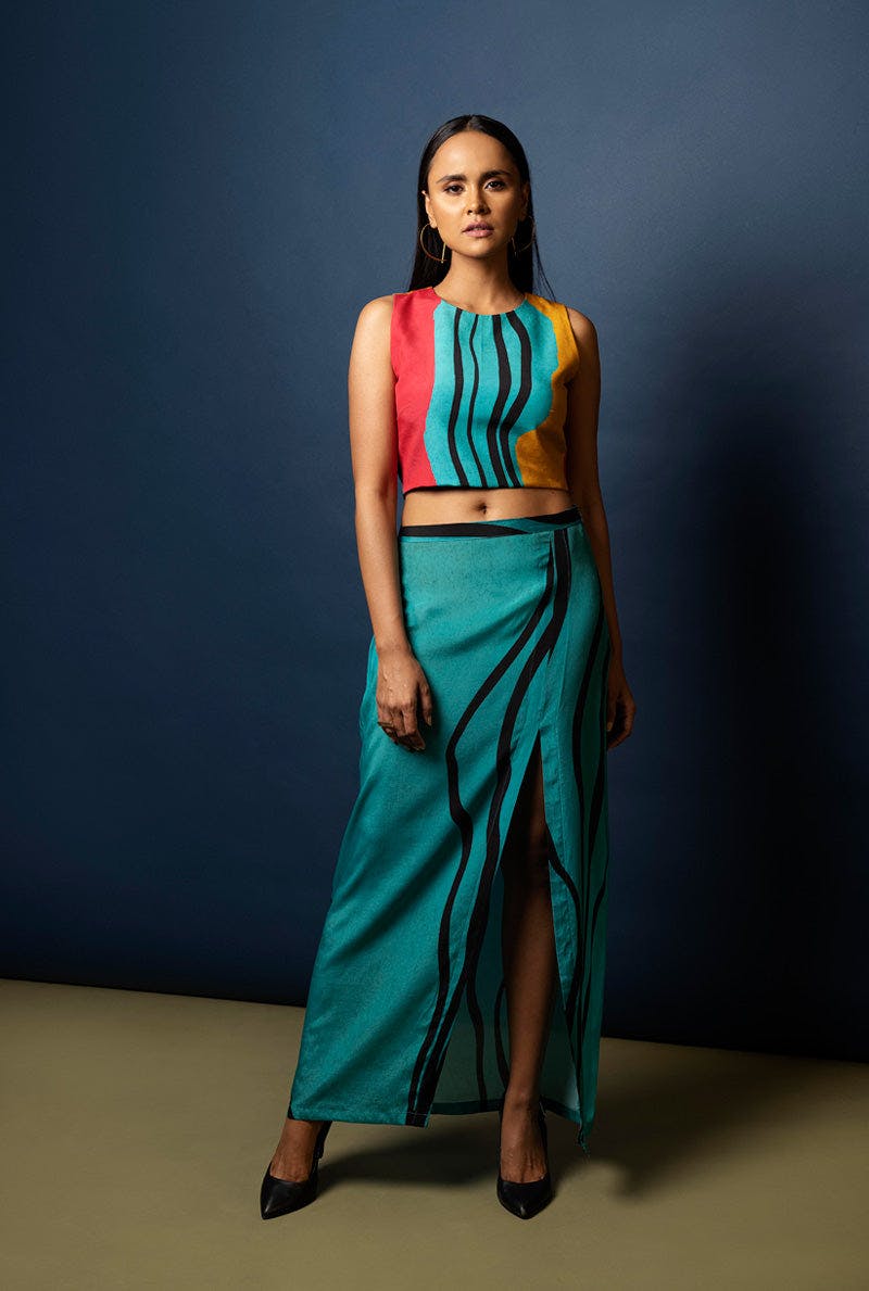 Cropped Top With Slitted Skirt - STAN THE FIT, a product by Nautanky