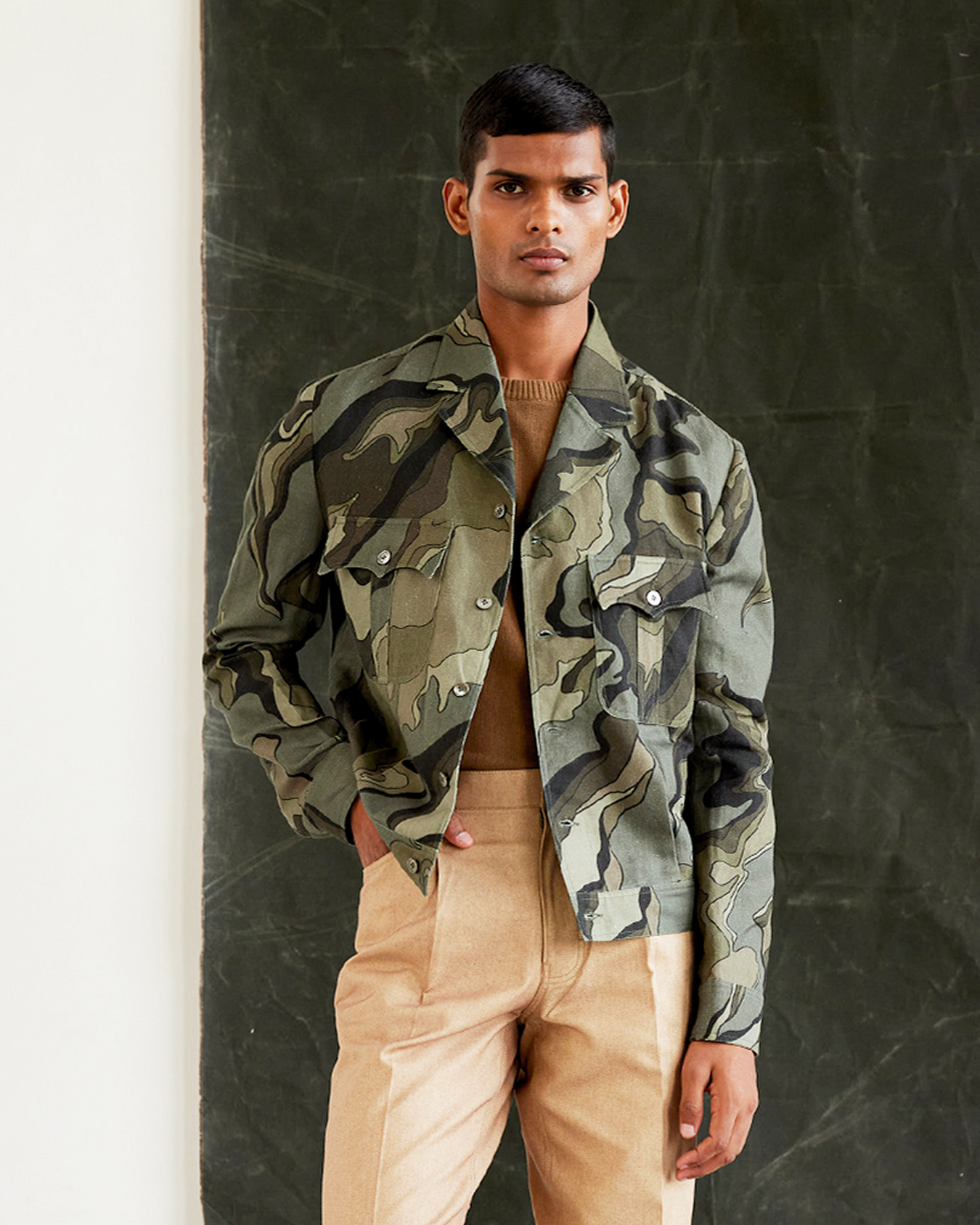 Molten Camouflage Vintage Cropped Jacket, a product by Country Made
