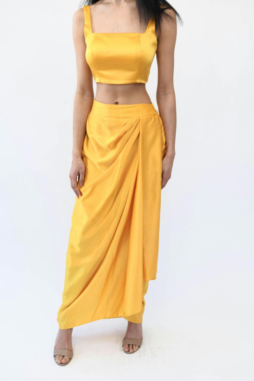 Mango Satin Drape Skirt, a product by MOR Collections