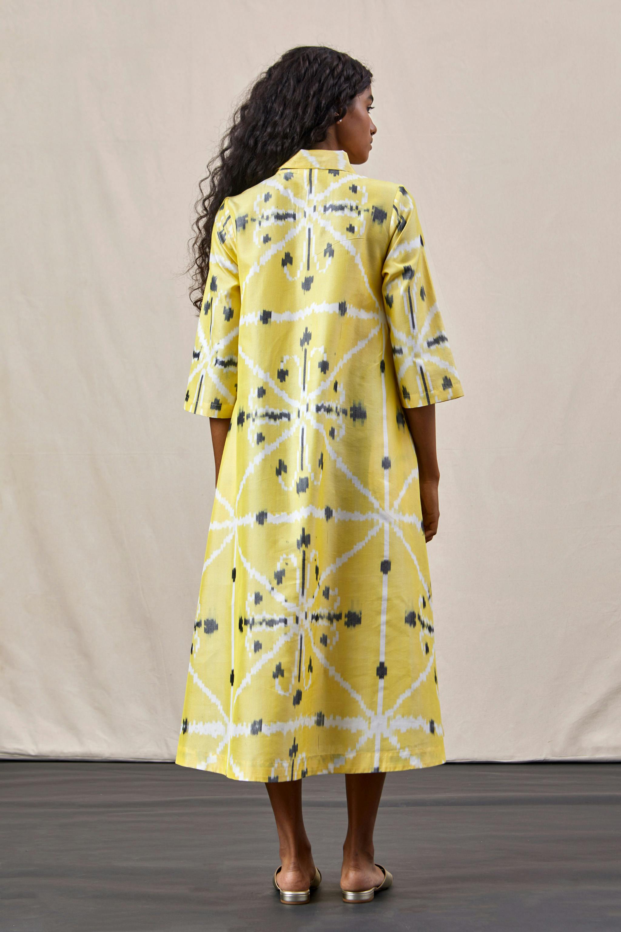 Thumbnail preview #3 for Kulaku - Ikat Dress Yellow