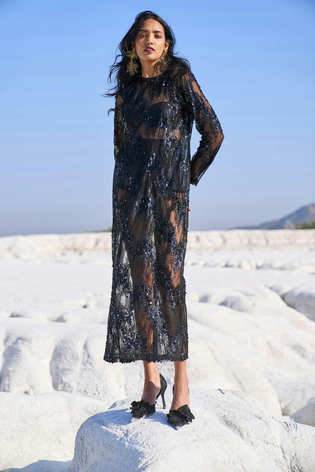 Sheer Sequin Dress, a product by Dash & Dot