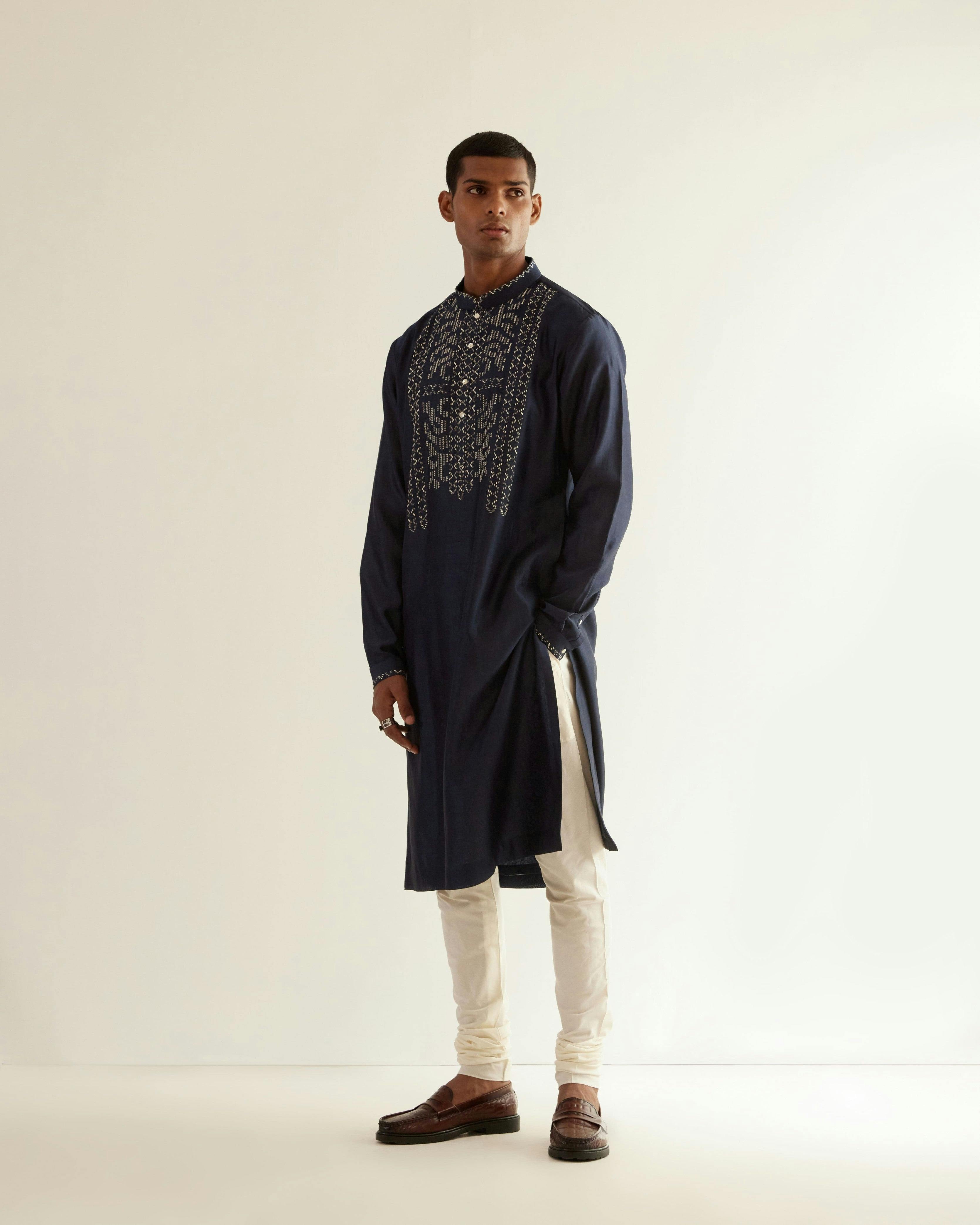 Asymmetric Embroidered Yoke Kurta Set, a product by Country Made