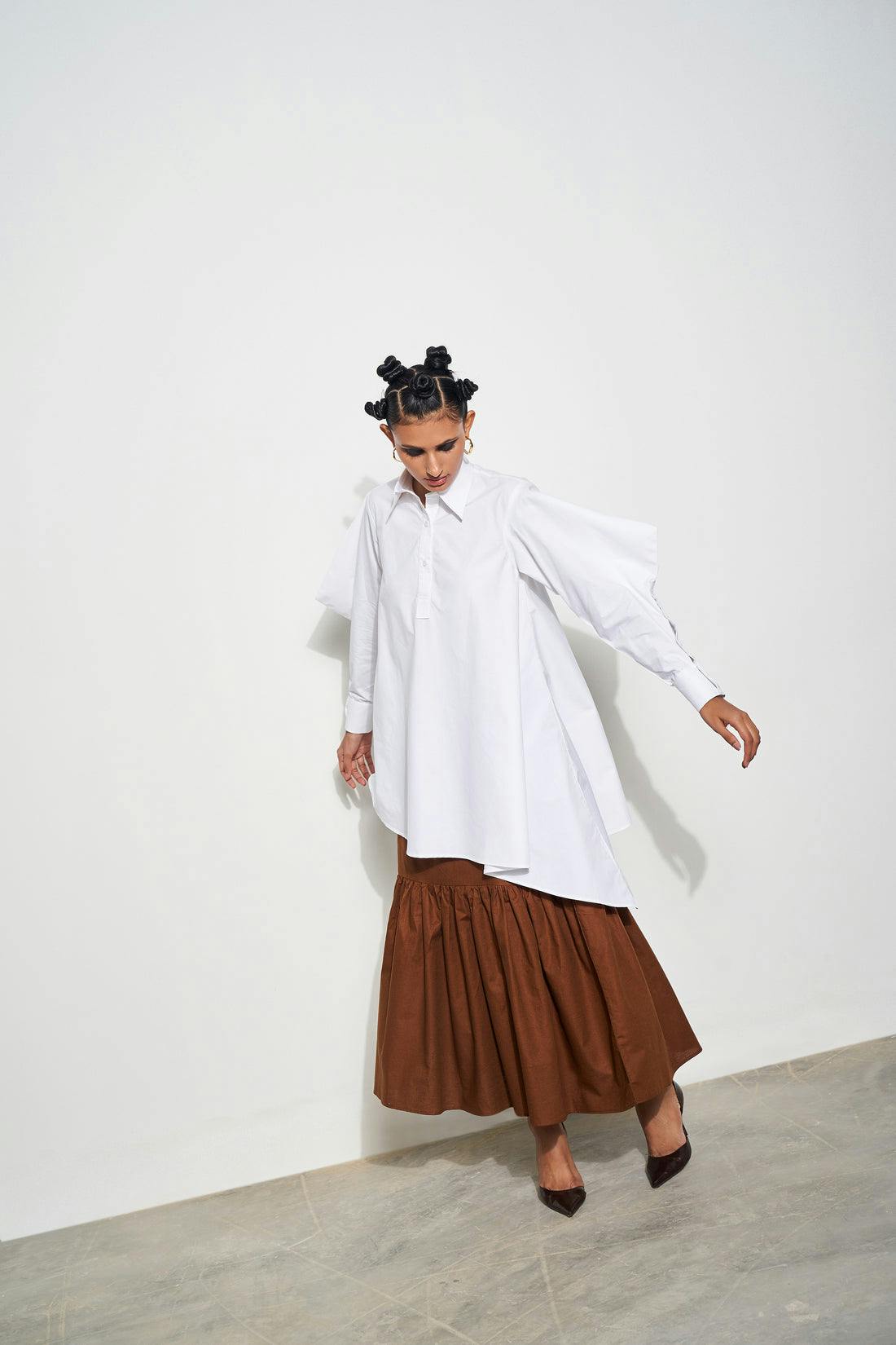 Asymmetric  White Shirt, a product by Corpora Studio