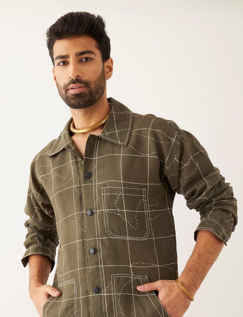 YANI - TOPOGRAPHY - SHIRT - MILITARY GREEN, a product by Son of a Noble