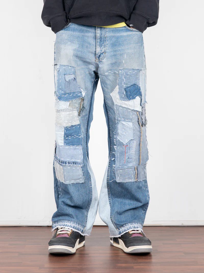 Double Knee Blue Sashiko Denims, a product by TOFFLE