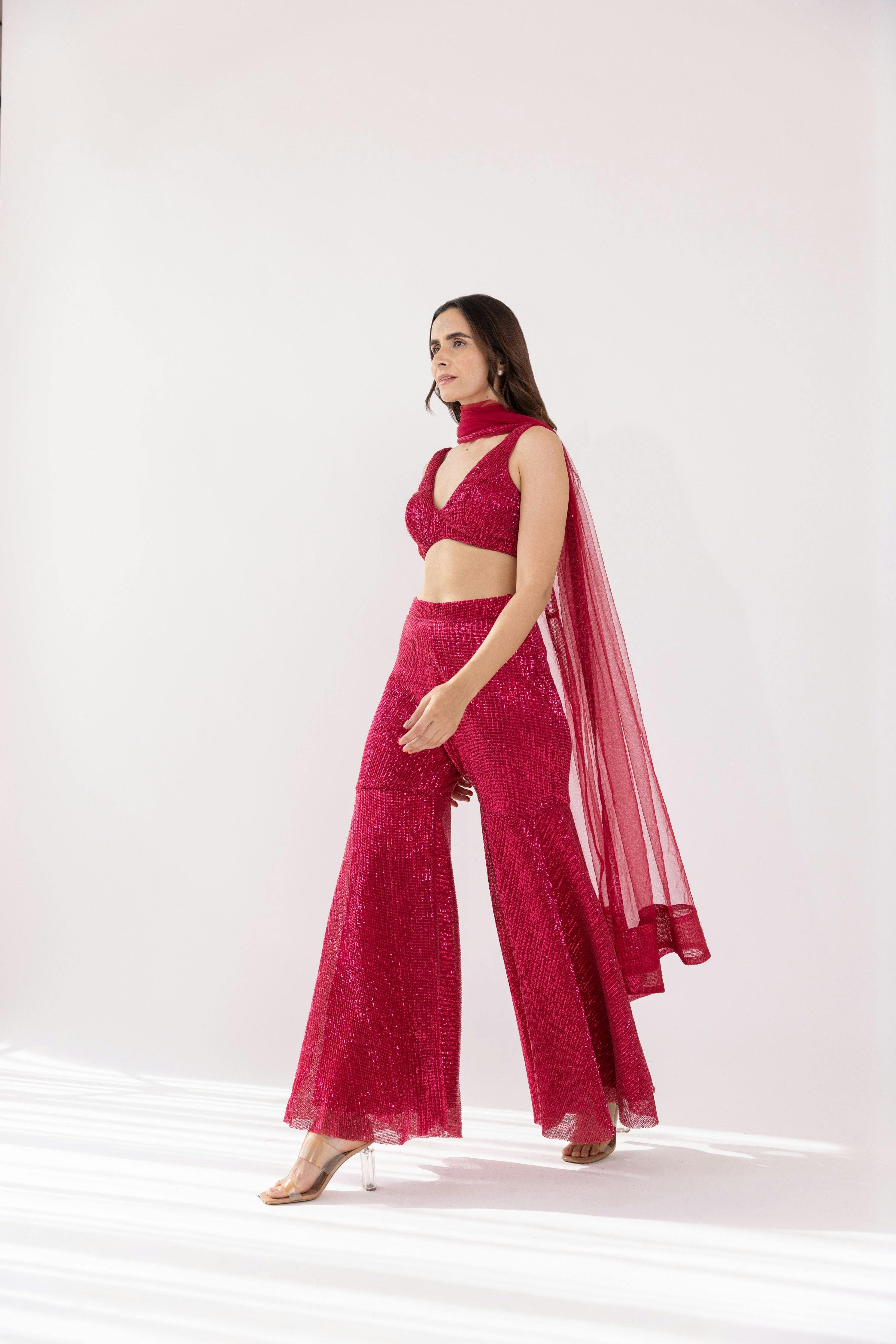 Thumbnail preview #0 for Sana Bandeau And Pallazo Set With Dupatta