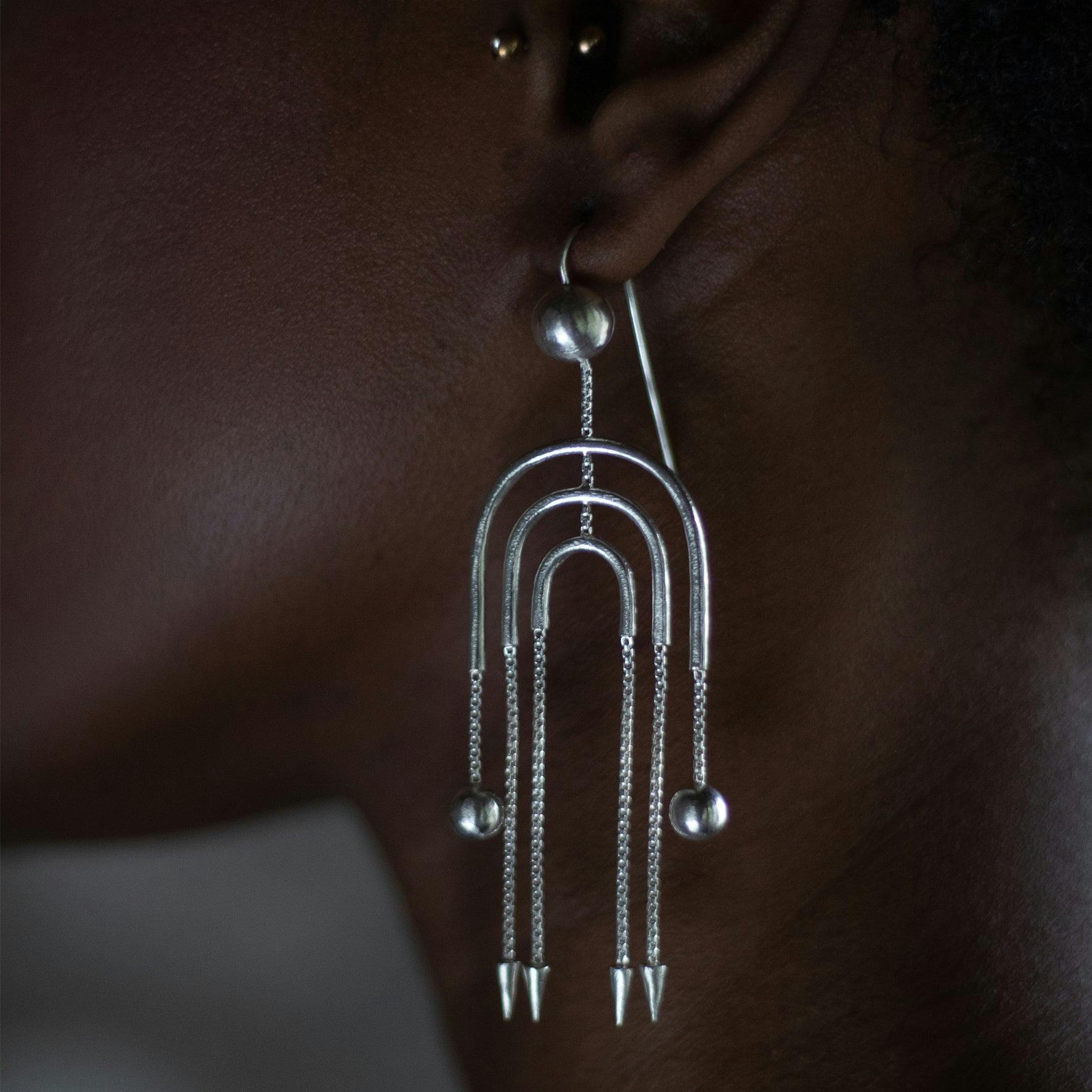 Thumbnail preview #0 for Deco Silver Flapper Earring