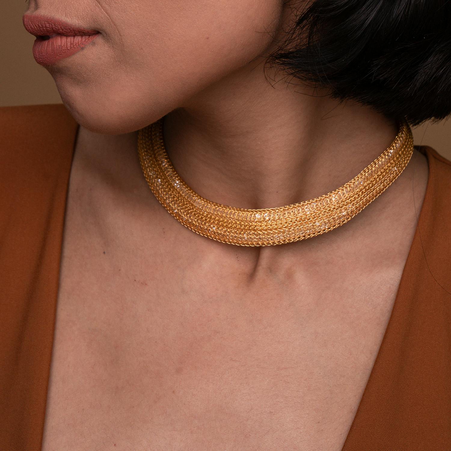 Thumbnail preview #2 for TIME TO SHINE COLLAR GOLD TONE 