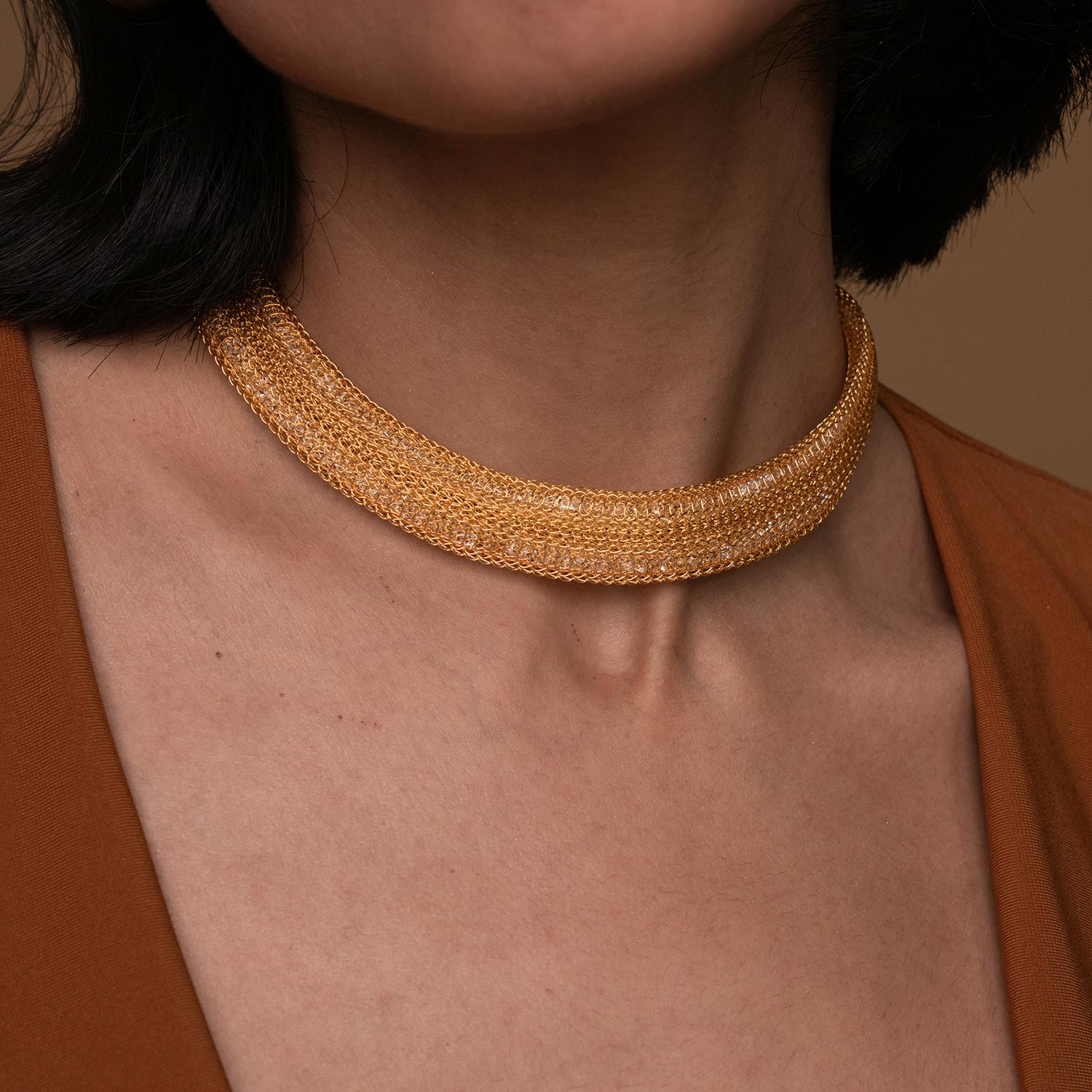 Thumbnail preview #3 for TIME TO SHINE COLLAR GOLD TONE 