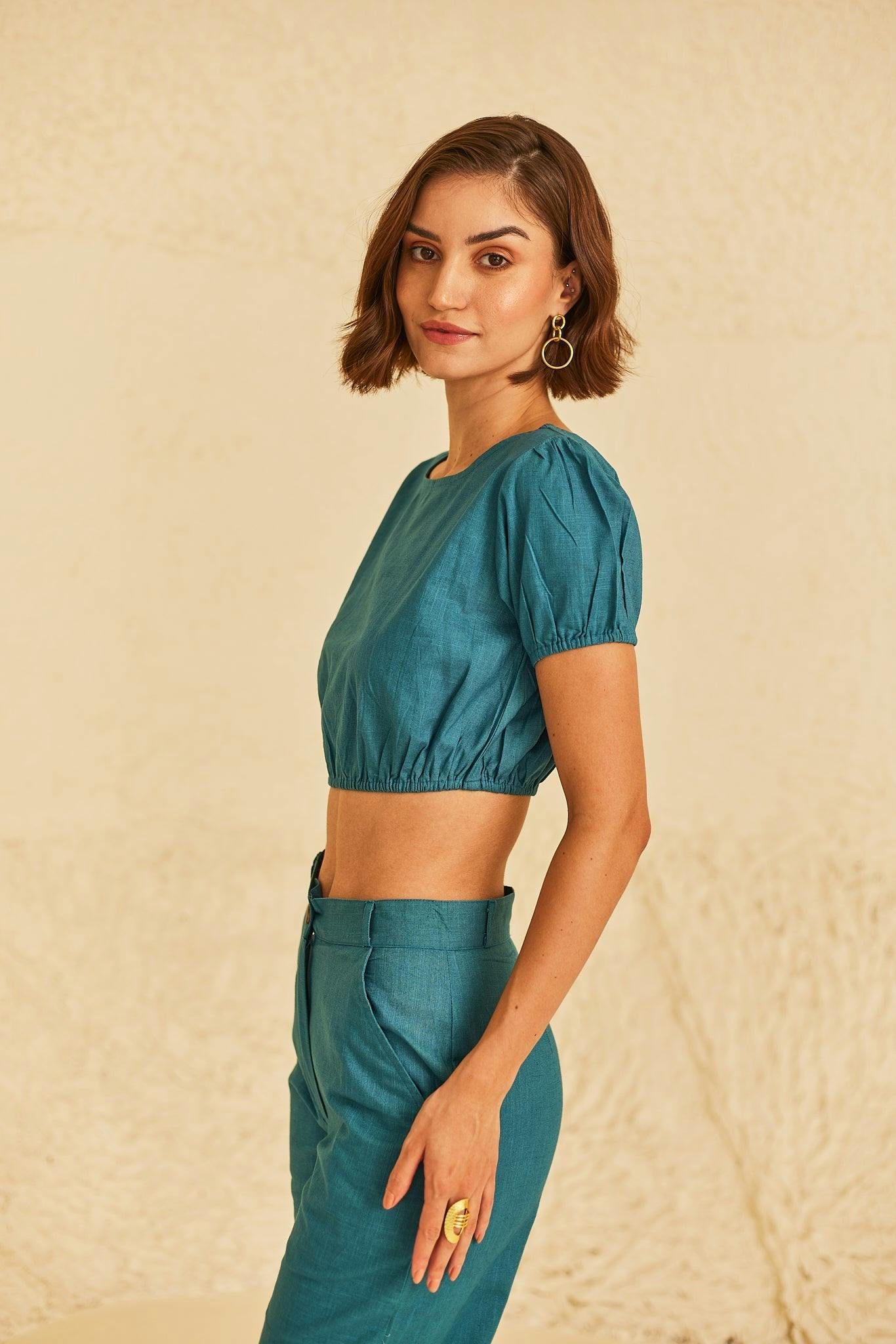 Tranquil Teal Trouser, a product by Sage By Mala