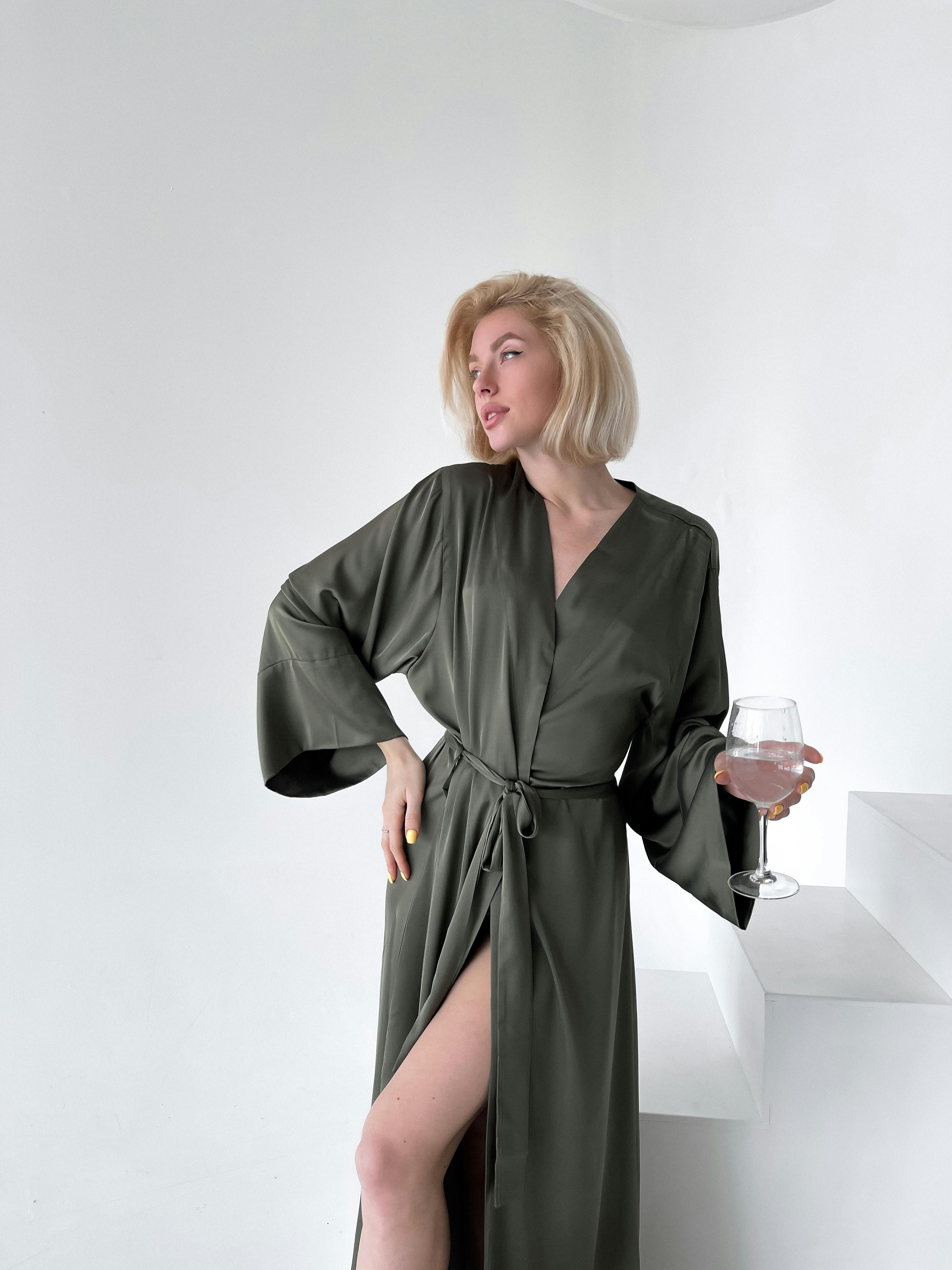 Kimono Silk Long Robe, a product by Okiya Studio