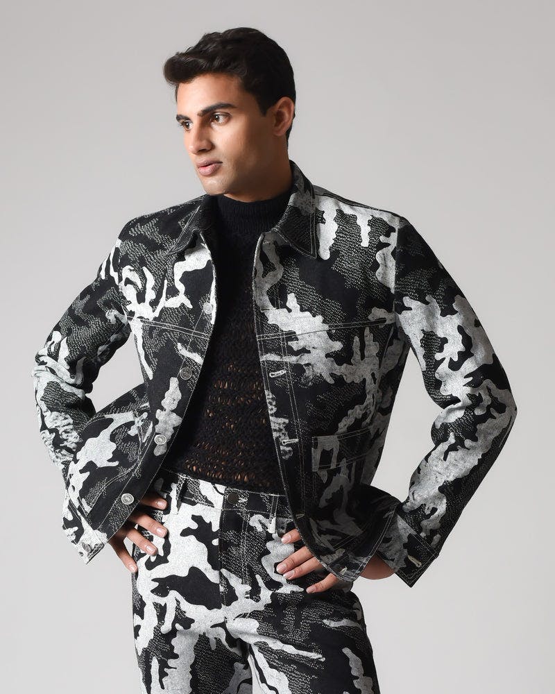 Camouflage Shadow Denim Jacket, a product by Country Made