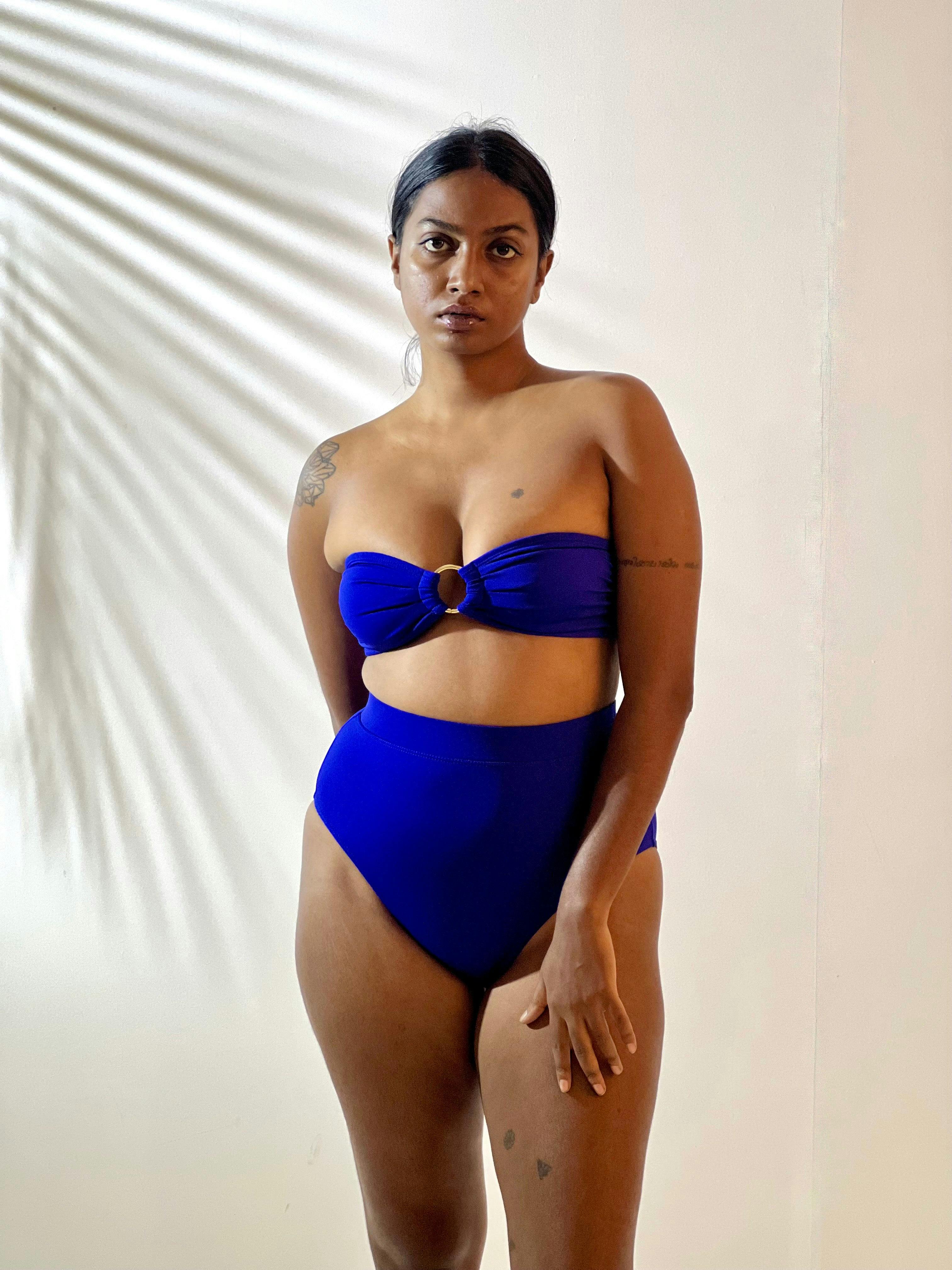 High Waist Bikini Bottom - Royal Blue, a product by izsi