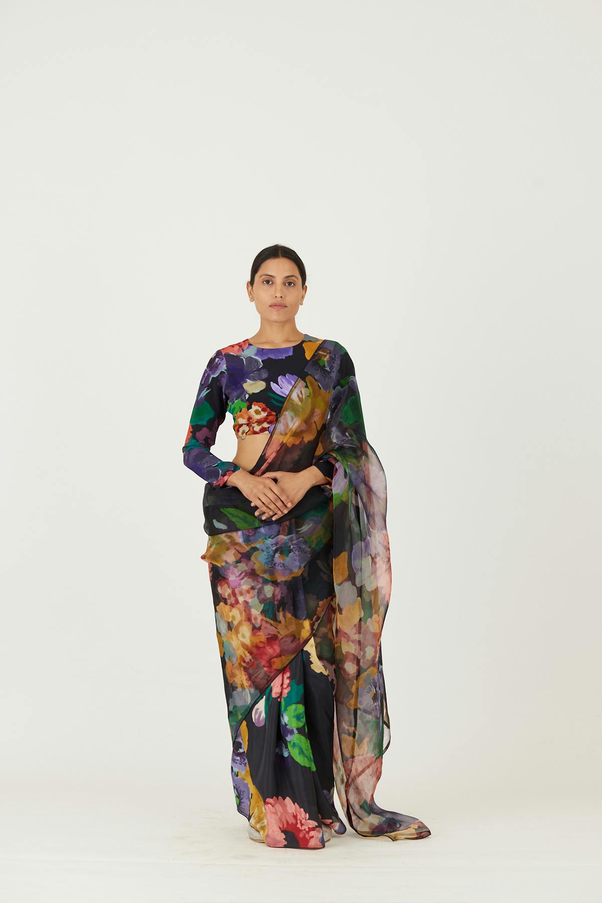 Additional image of FARAH BLACK SAREE, a product by Yam India