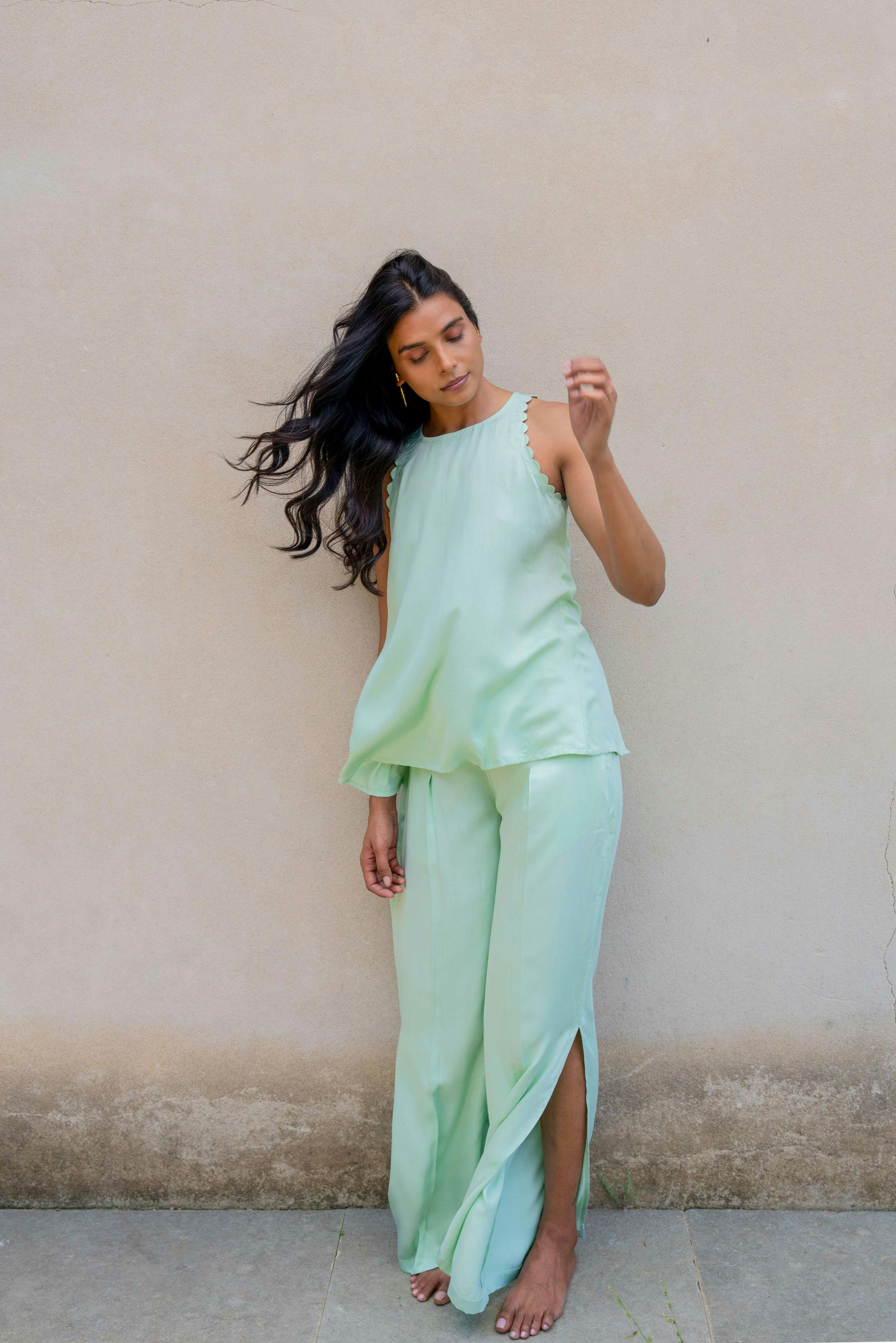 Sage Green Back Knot Co-Ord, a product by Sleeplove