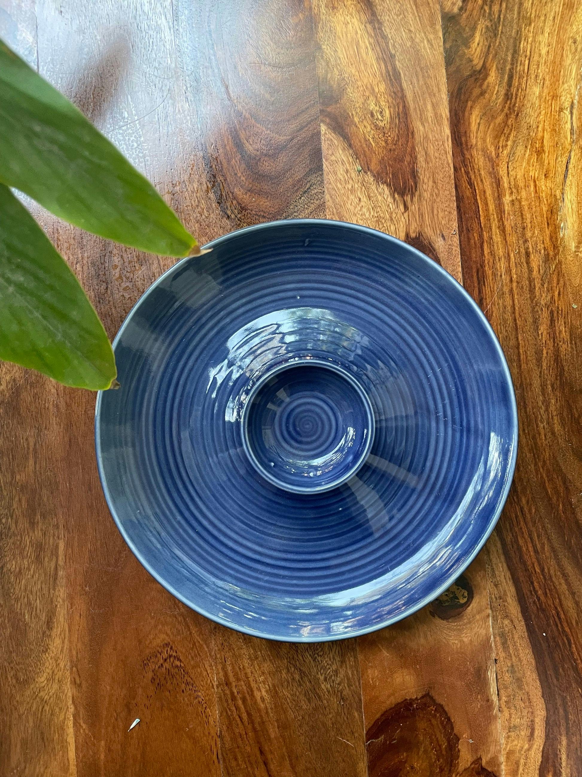 Butterfly Chip & Dip Platter Dark Blue, a product by Oh Yay project