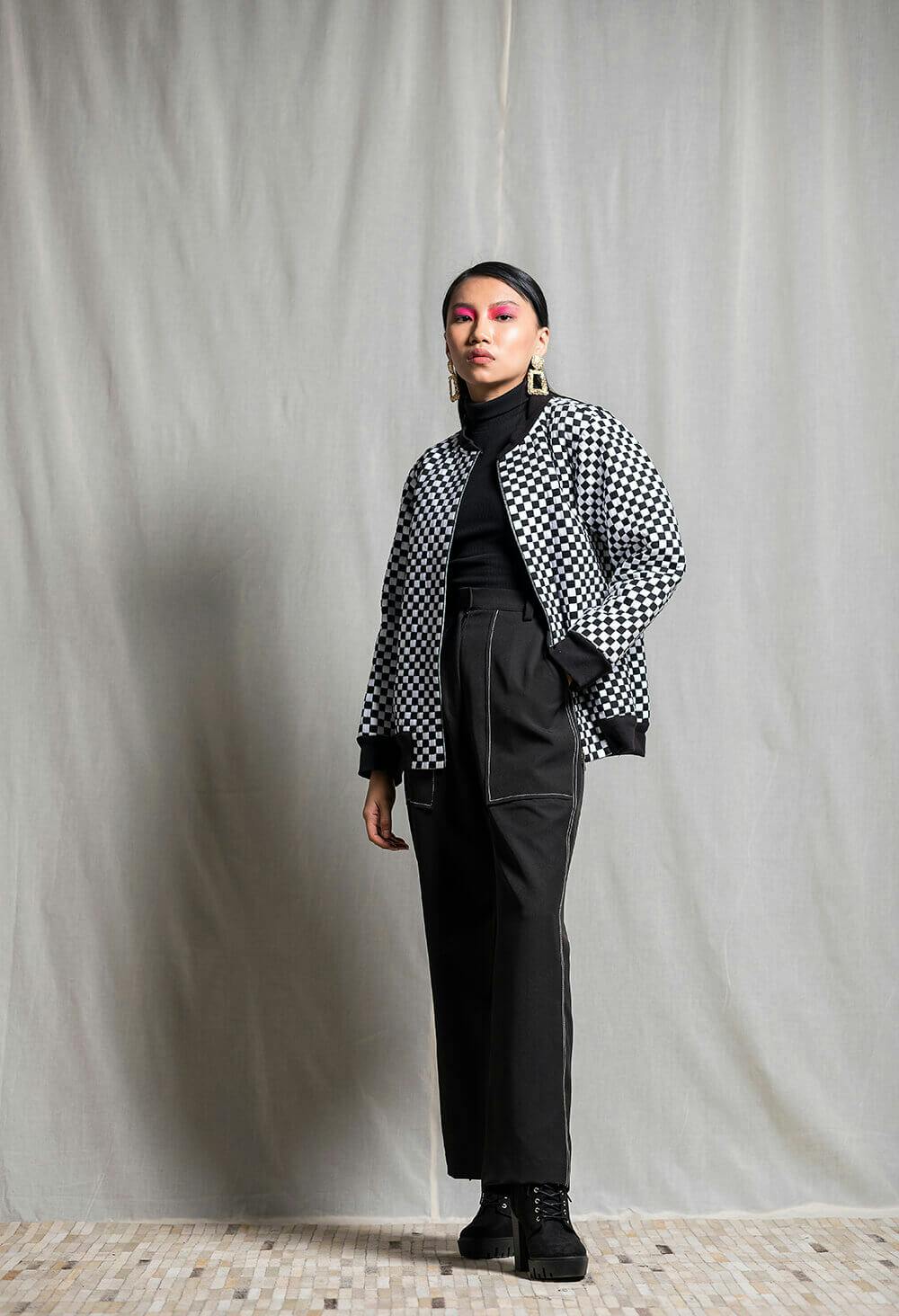 Woven Checkered Bomber, a product by Corpora Studio