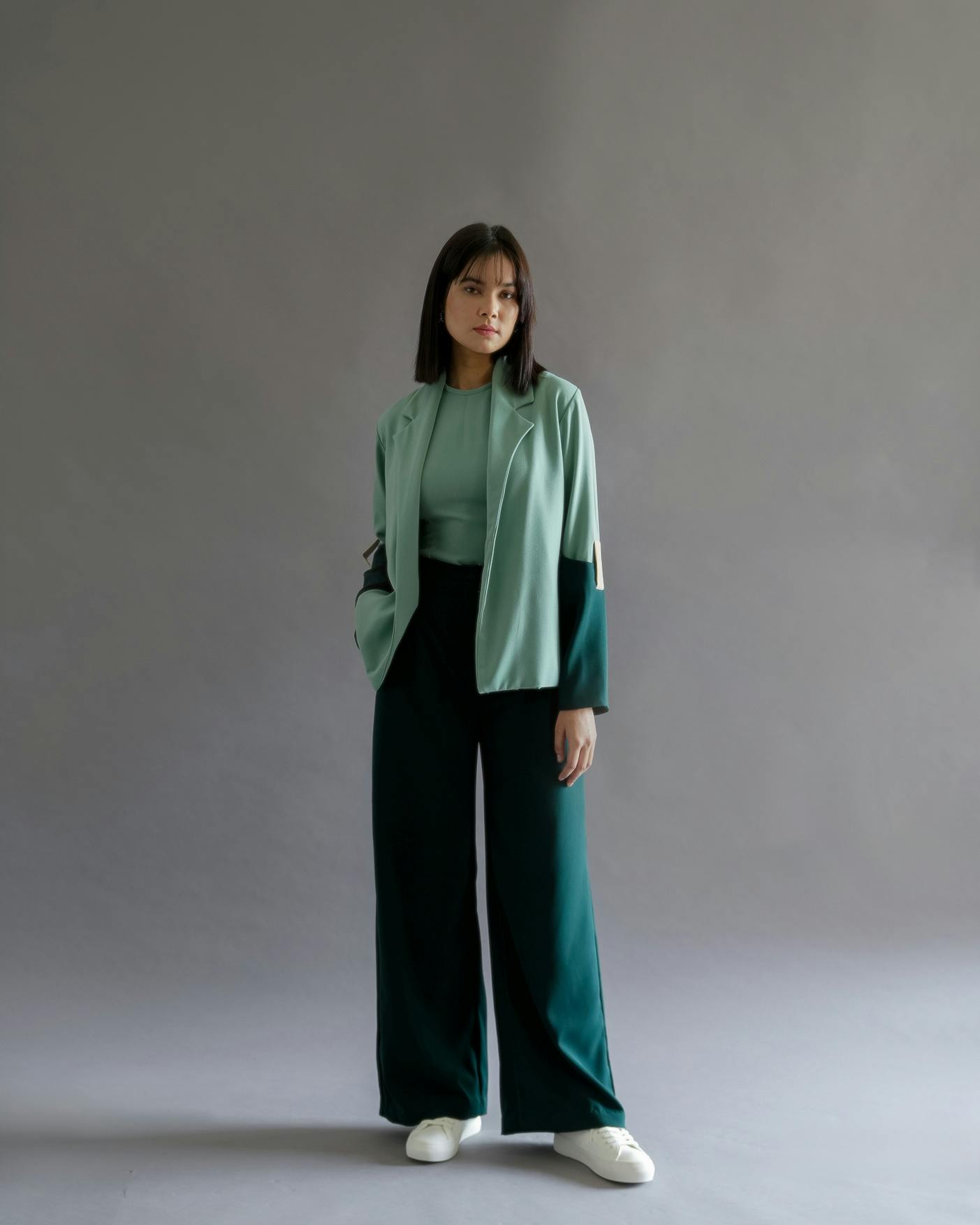 Mint green blazer set, a product by Kritika Madan