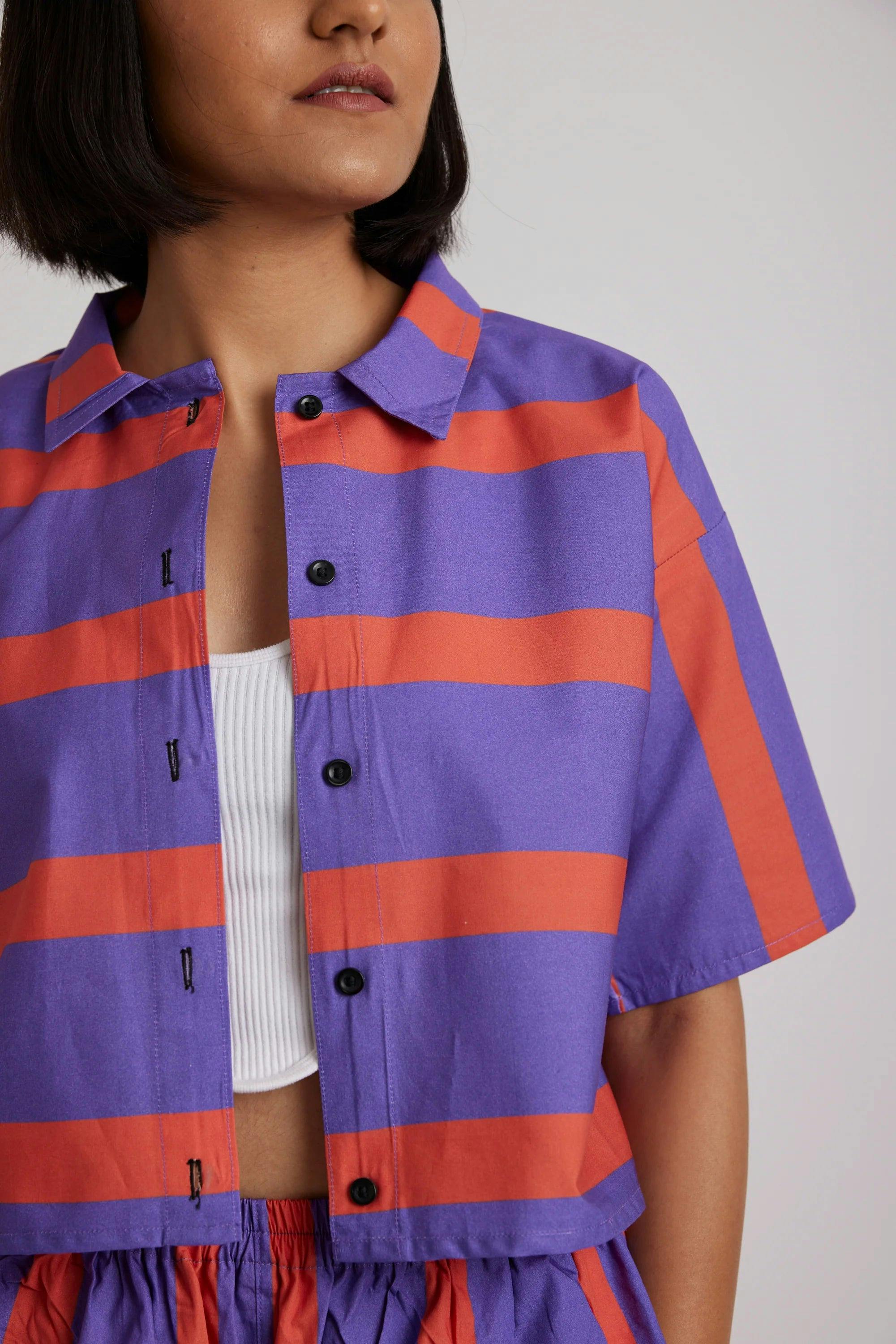 Style the stripe (crop shirt), a product by Radharaman