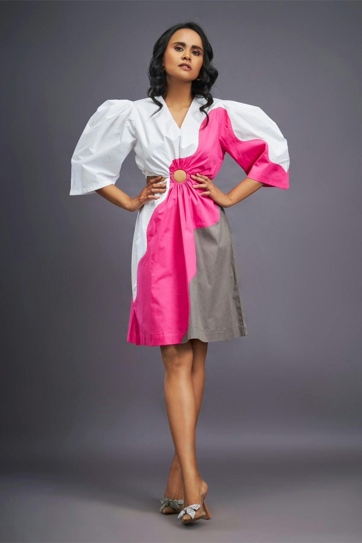 White Pink Cutout Dress, a product by Deepika Arora