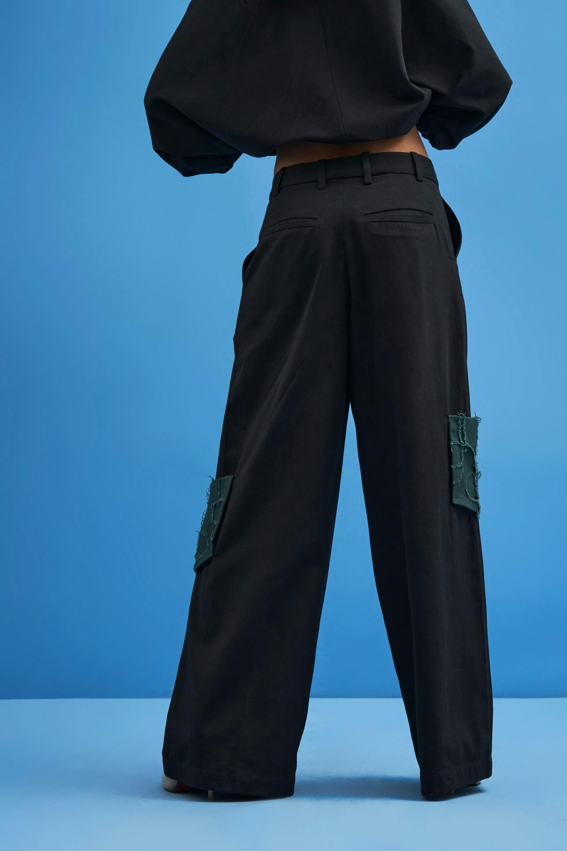 Thumbnail preview #5 for Black Shoji Patchwork Trousers
