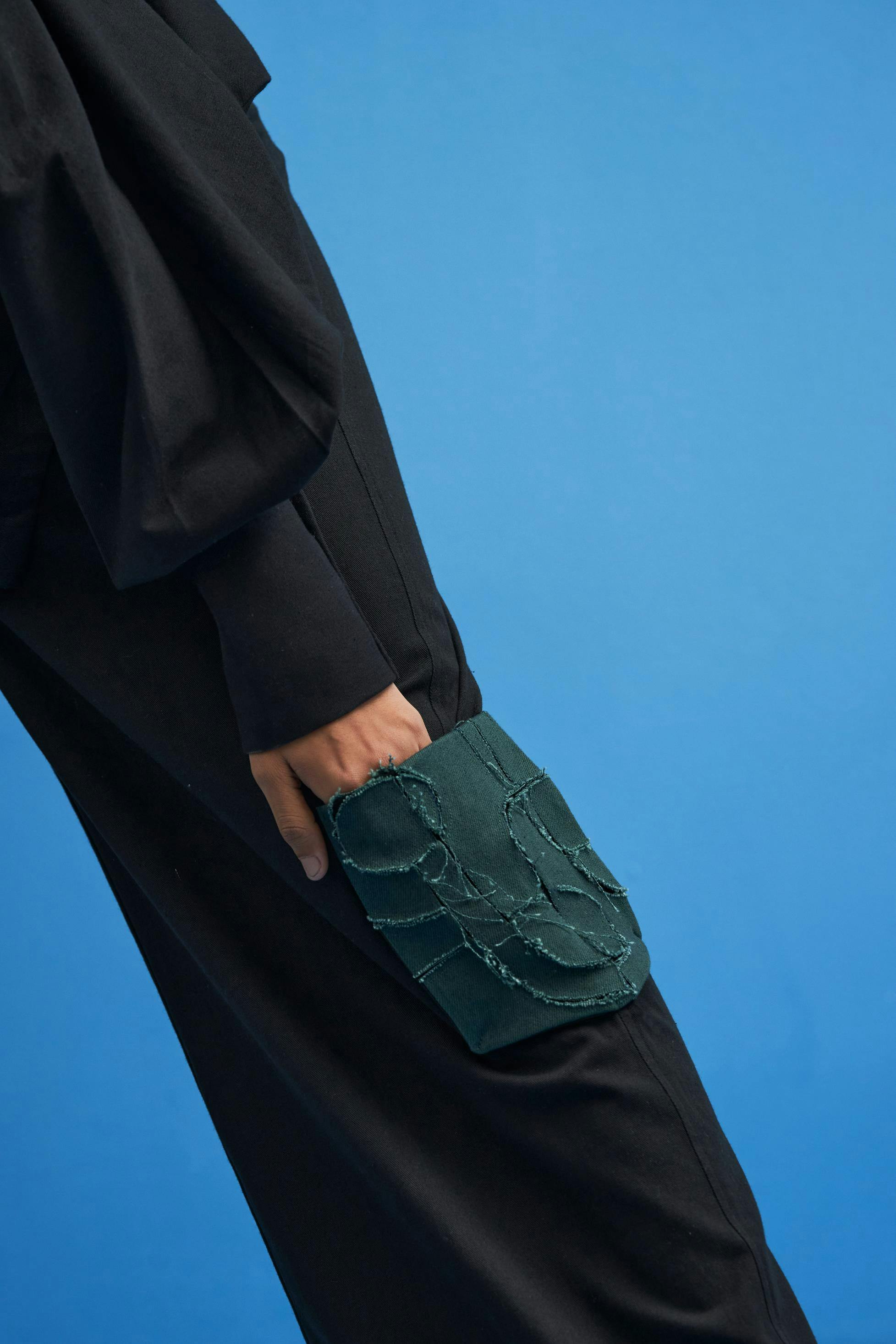 Thumbnail preview #4 for Black Shoji Patchwork Trousers