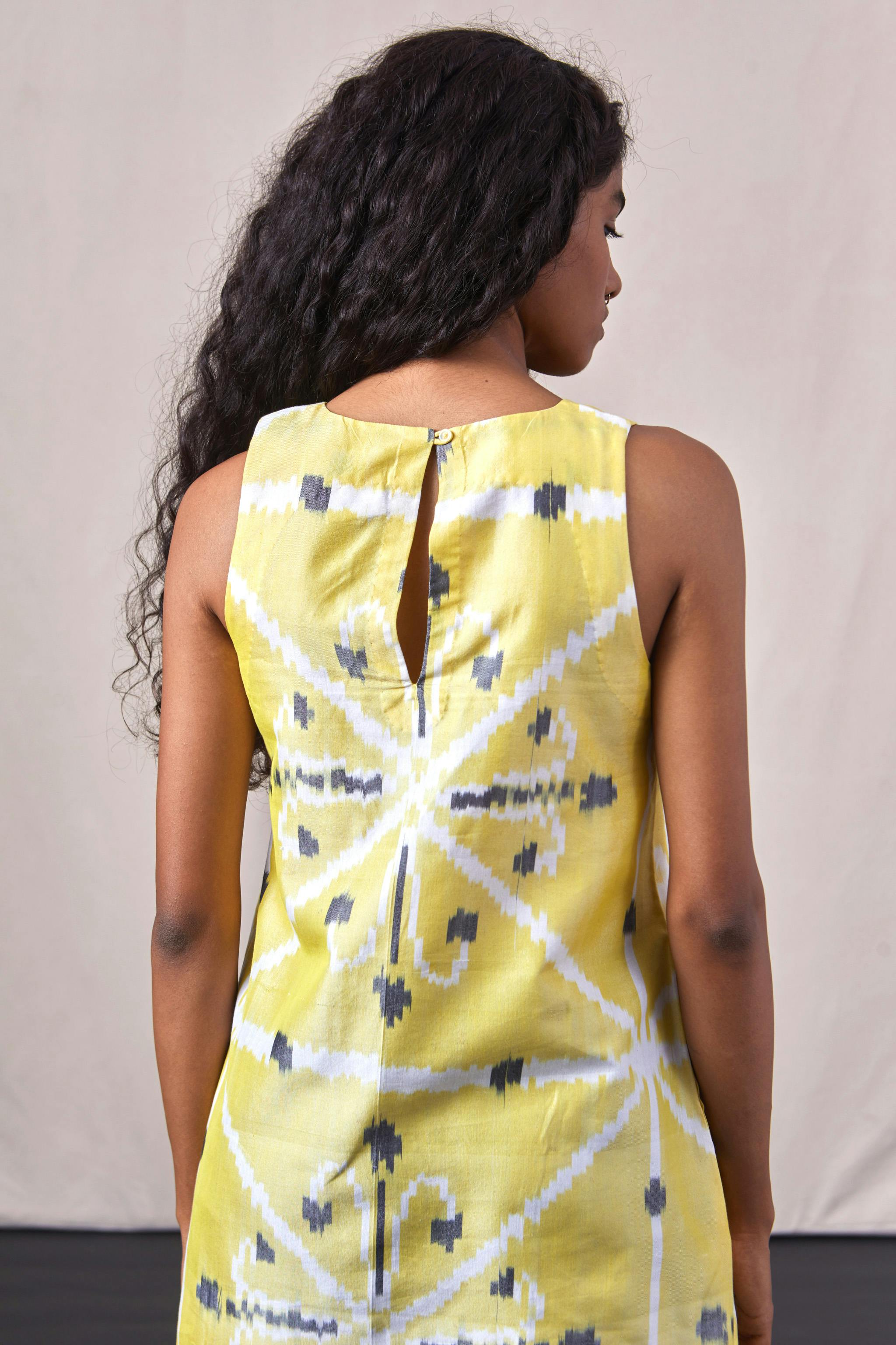 Thumbnail preview #5 for Kalai - Ikat Dress Yellow