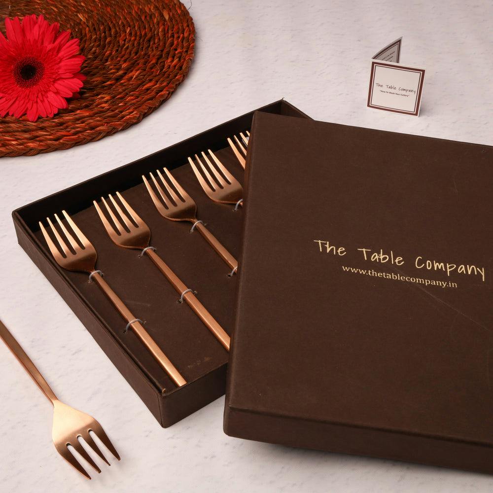 The Classic Rose Gold Dining Fork - Set of 6, a product by The Table Company
