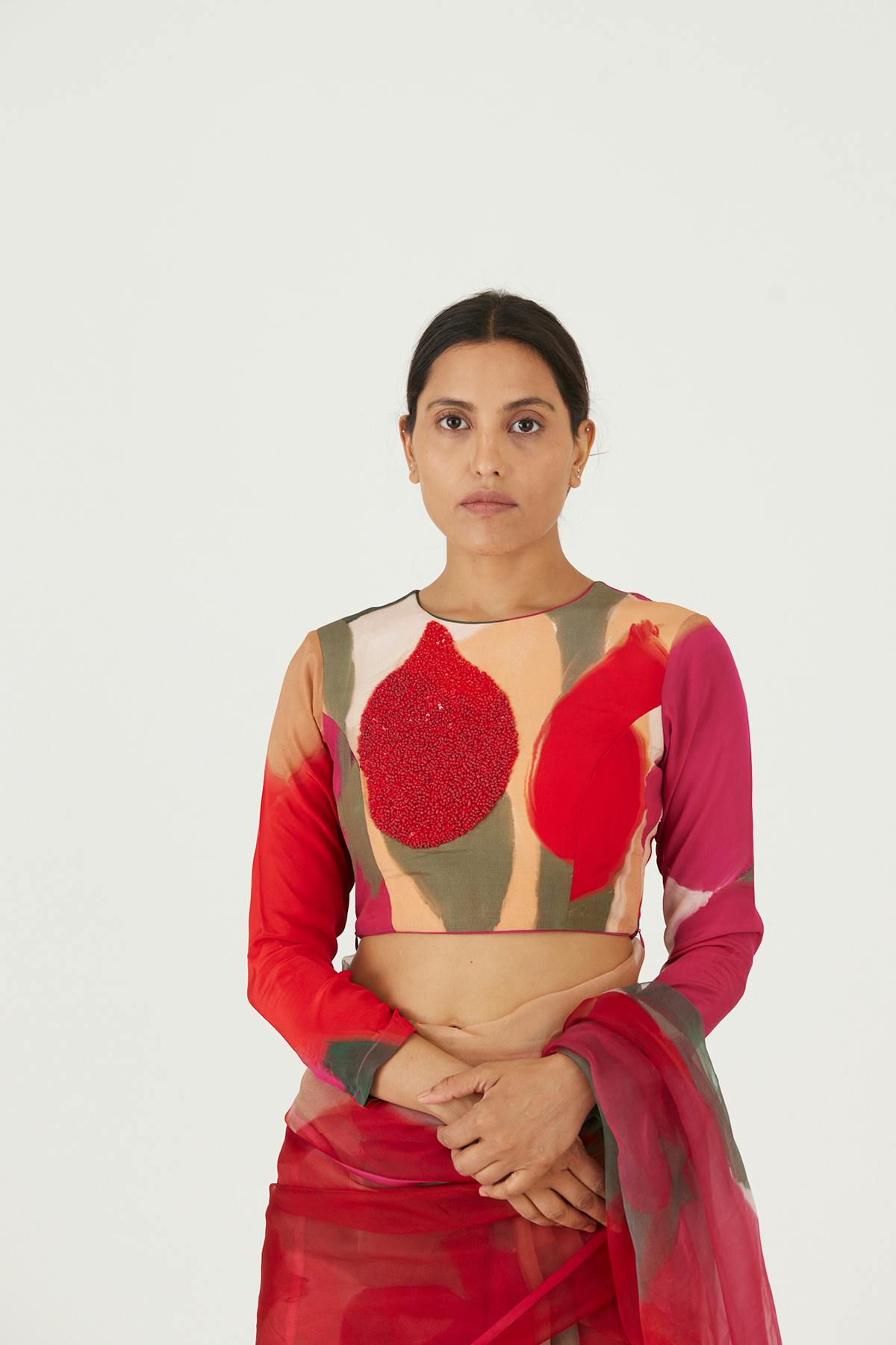 Primary image of LEI LANI RED EMBROIDERED BLOUSE, a product by Yam India