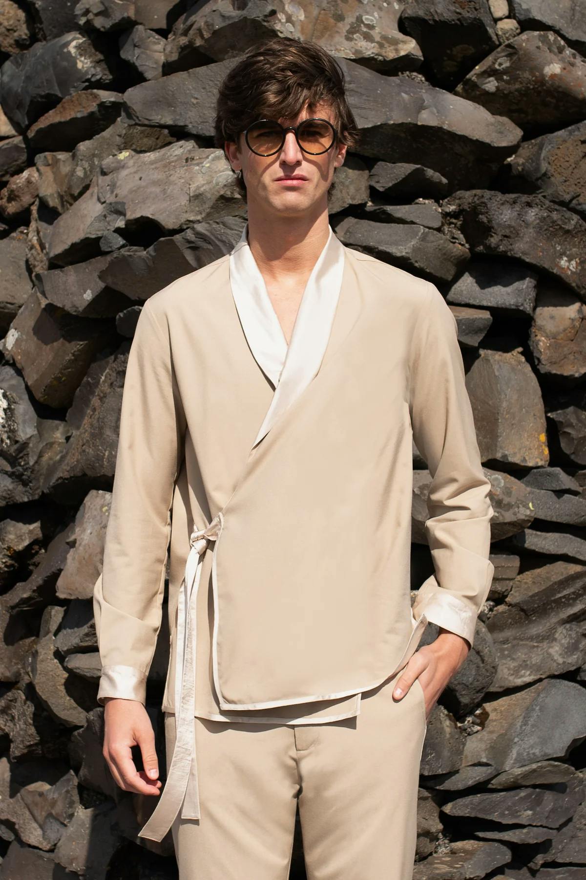 Beige Side Tie Jacket, a product by Dash & Dot
