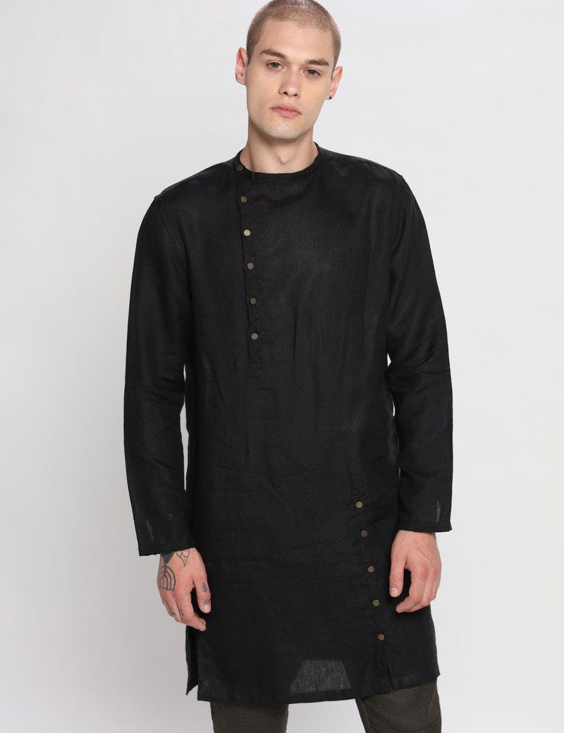 MERGER KURTA - BLACK, a product by Son of a Noble