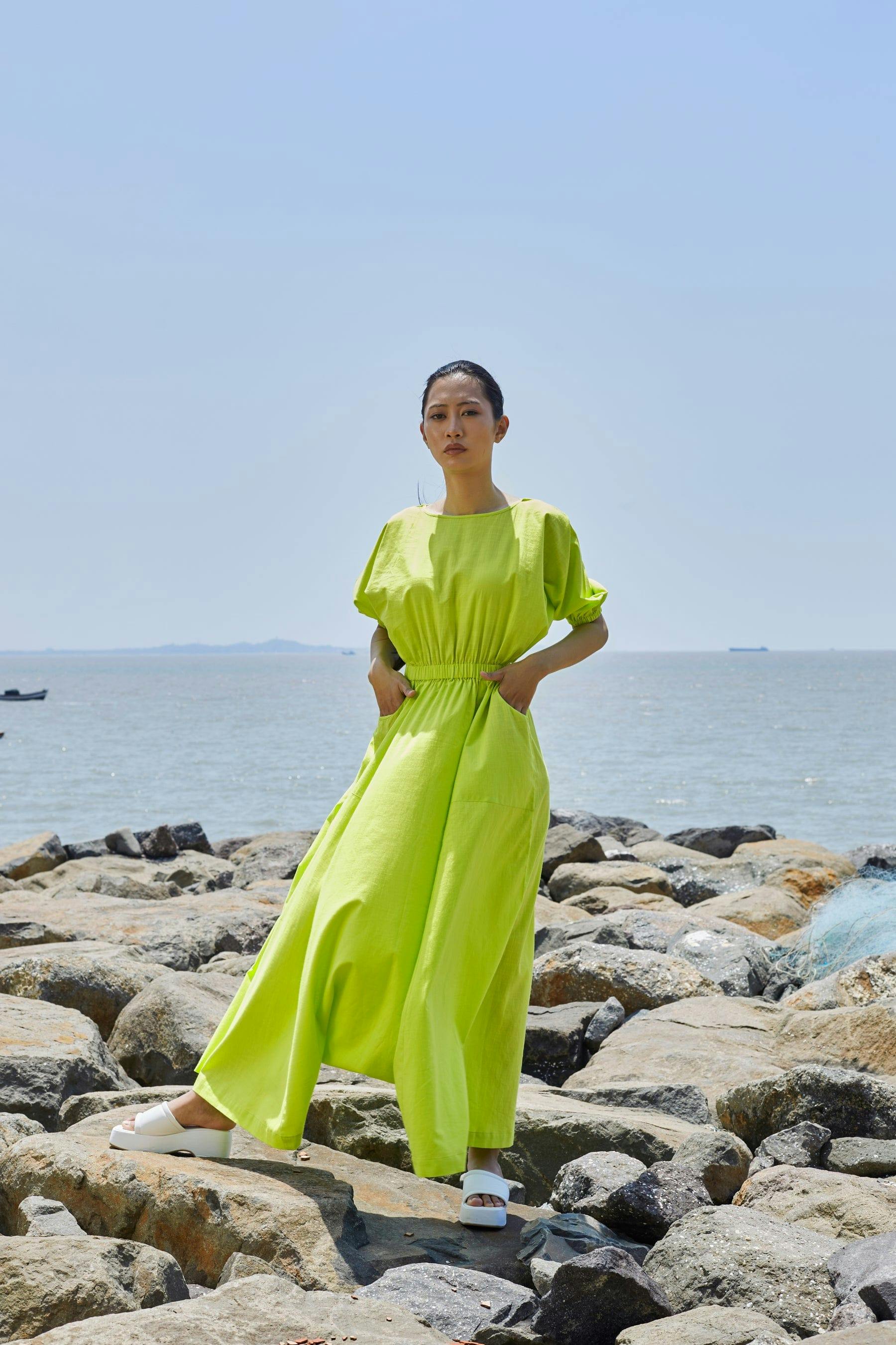 Neon Green Sphara Jumpsuit, a product by Style Mati