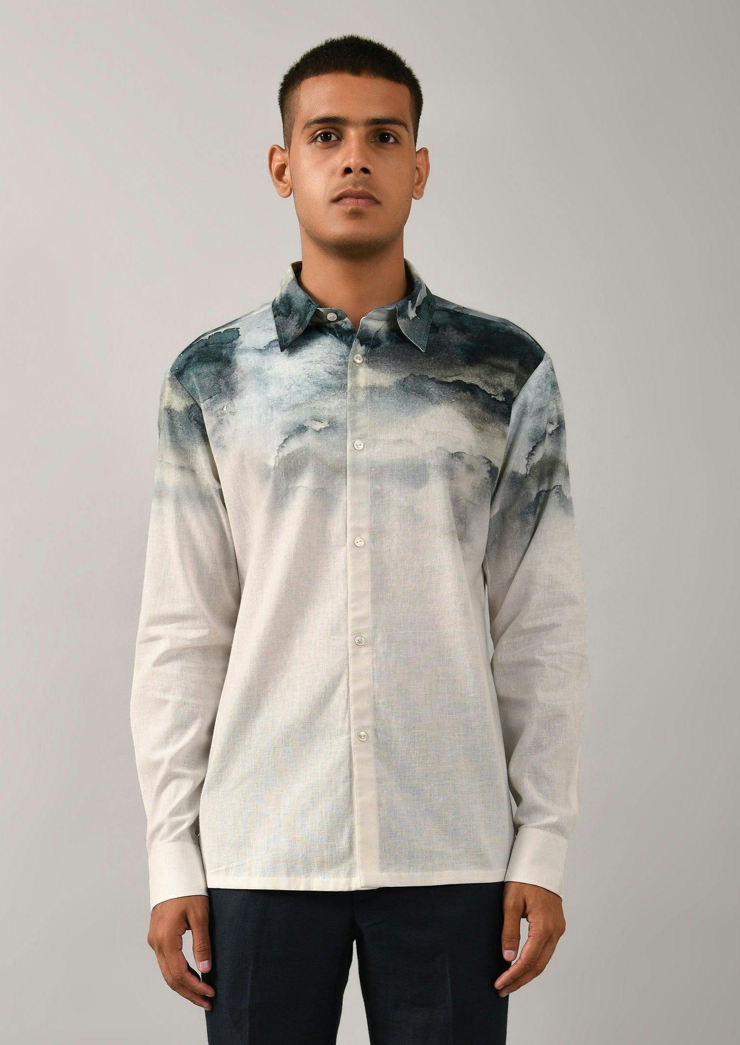 Camouflaged Clouds Placement Shirt, a product by Country Made