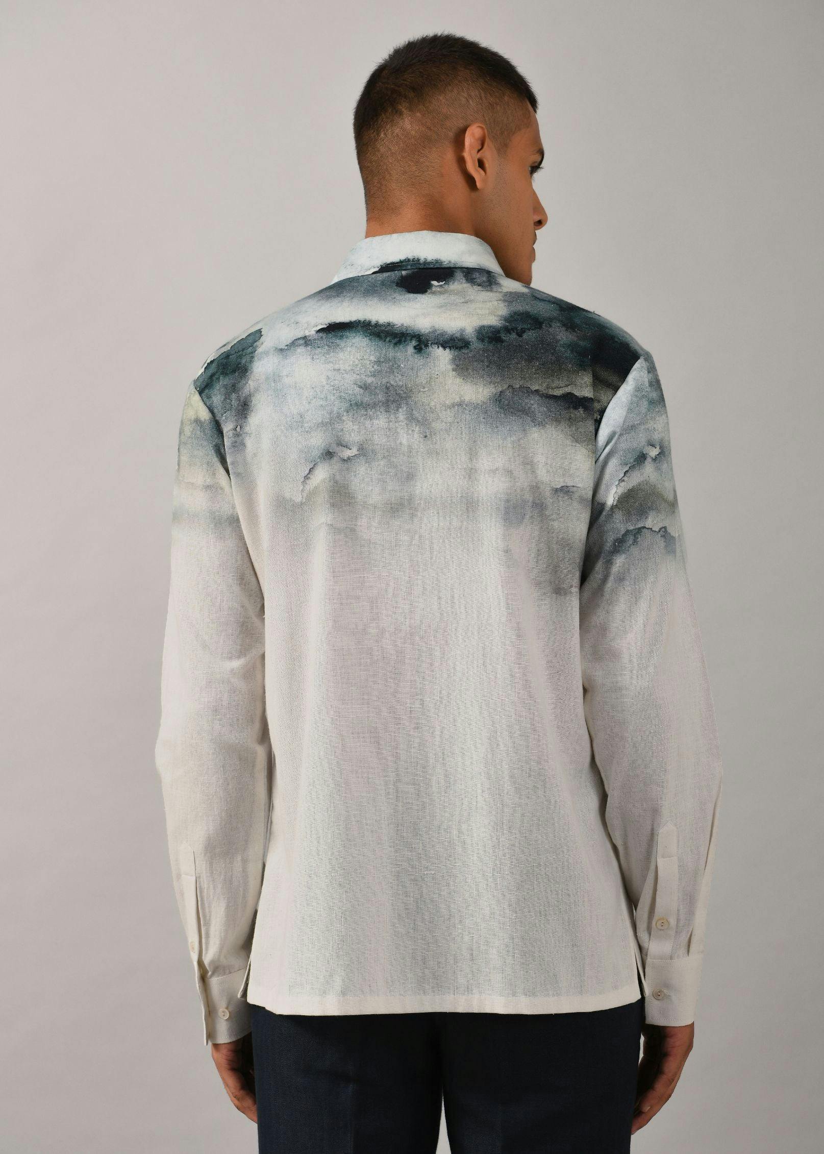 Thumbnail preview #3 for Camouflaged Clouds Placement Shirt