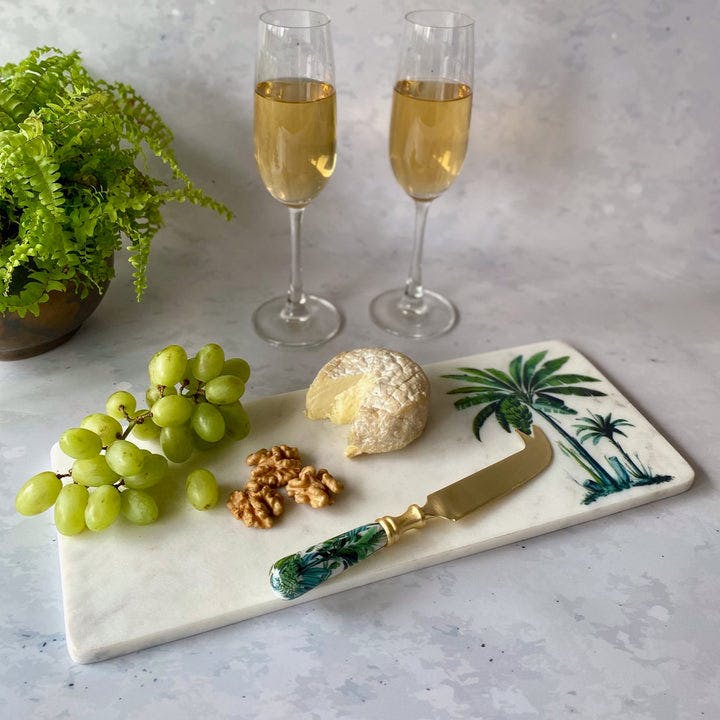 Marble Cheese Board With Cheese Knife - Amazonia Day, a product by Faaya Gifting