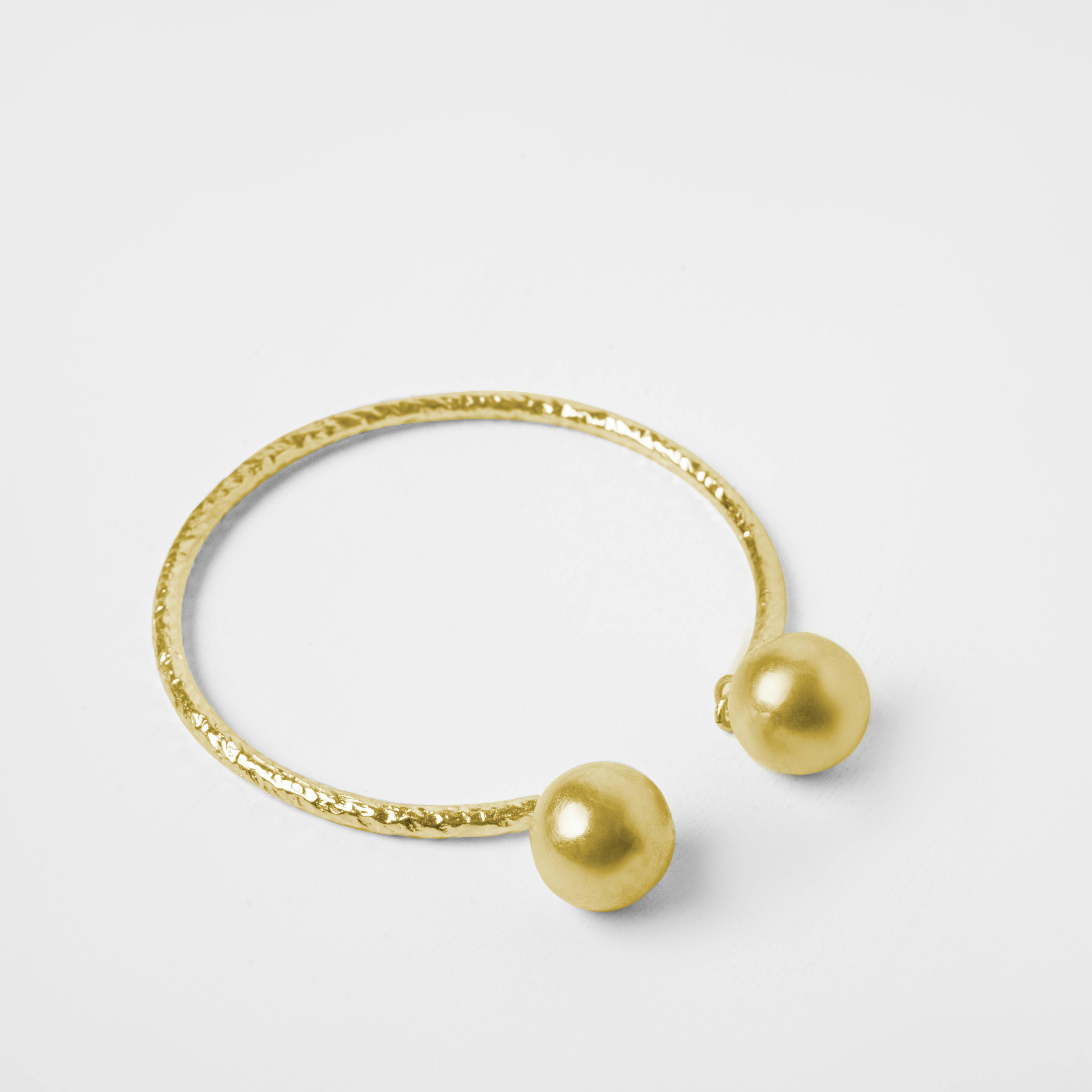 Thumbnail preview #0 for DUALDROP BANGLE - GOLD TONE
