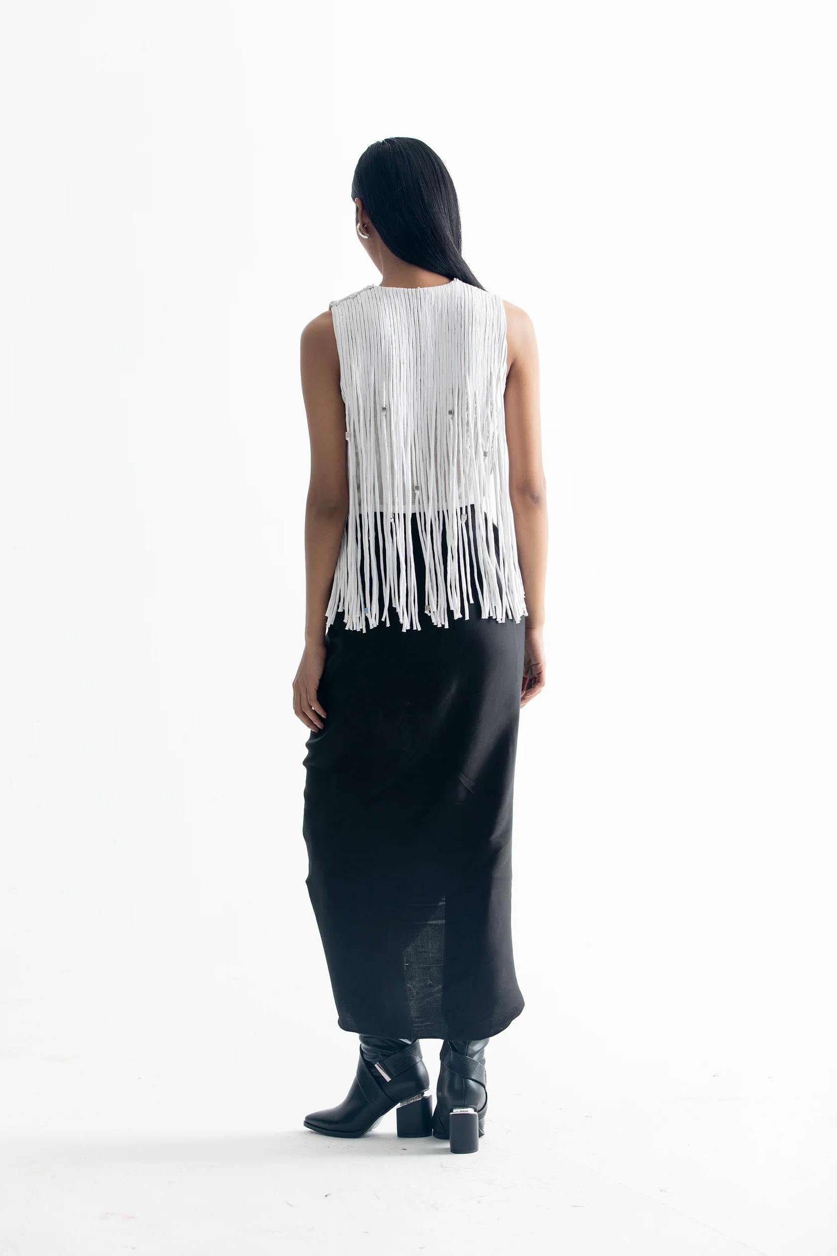 Thumbnail preview #1 for Black overlap drape skirt