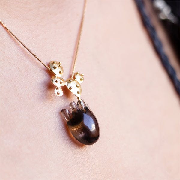 HEART Cactus - Gold Pendant, a product by Baka