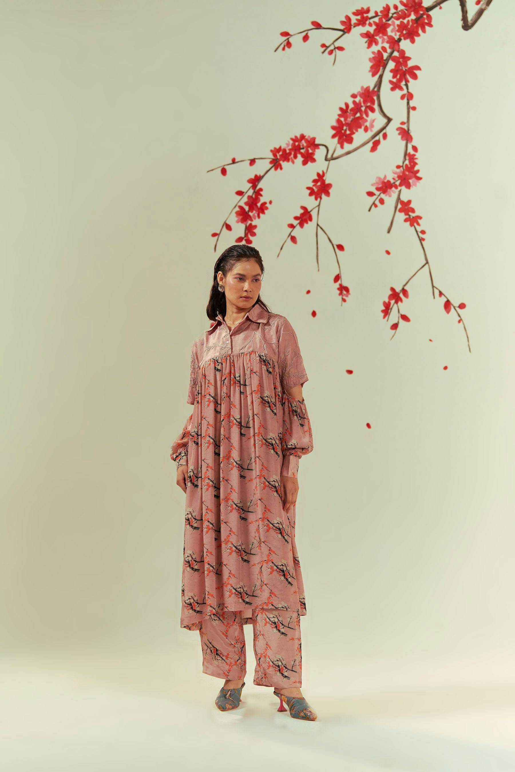 Mizu Gathered Tunic With Pants Co-ord Set, a product by COEUR by Ankita Khurana