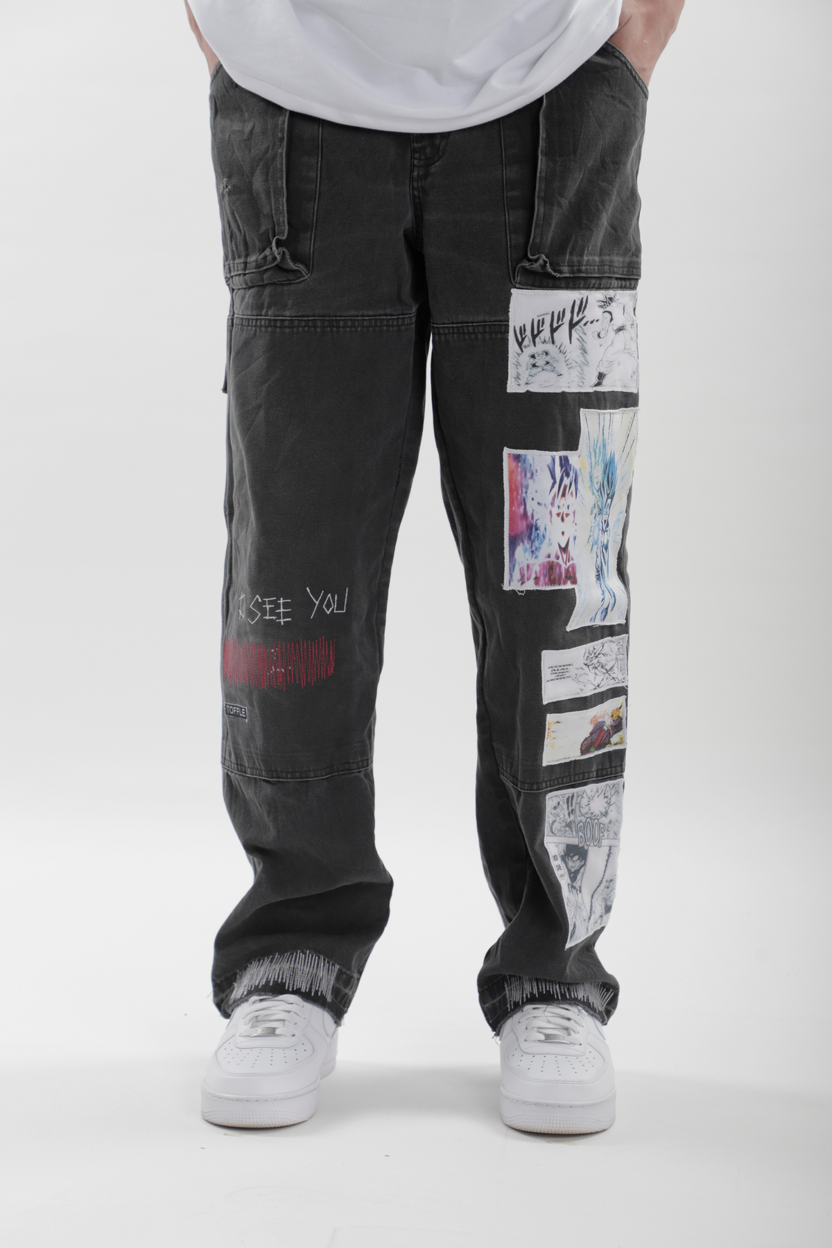 Earthtone Black Upcycled Denims, a product by TOFFLE
