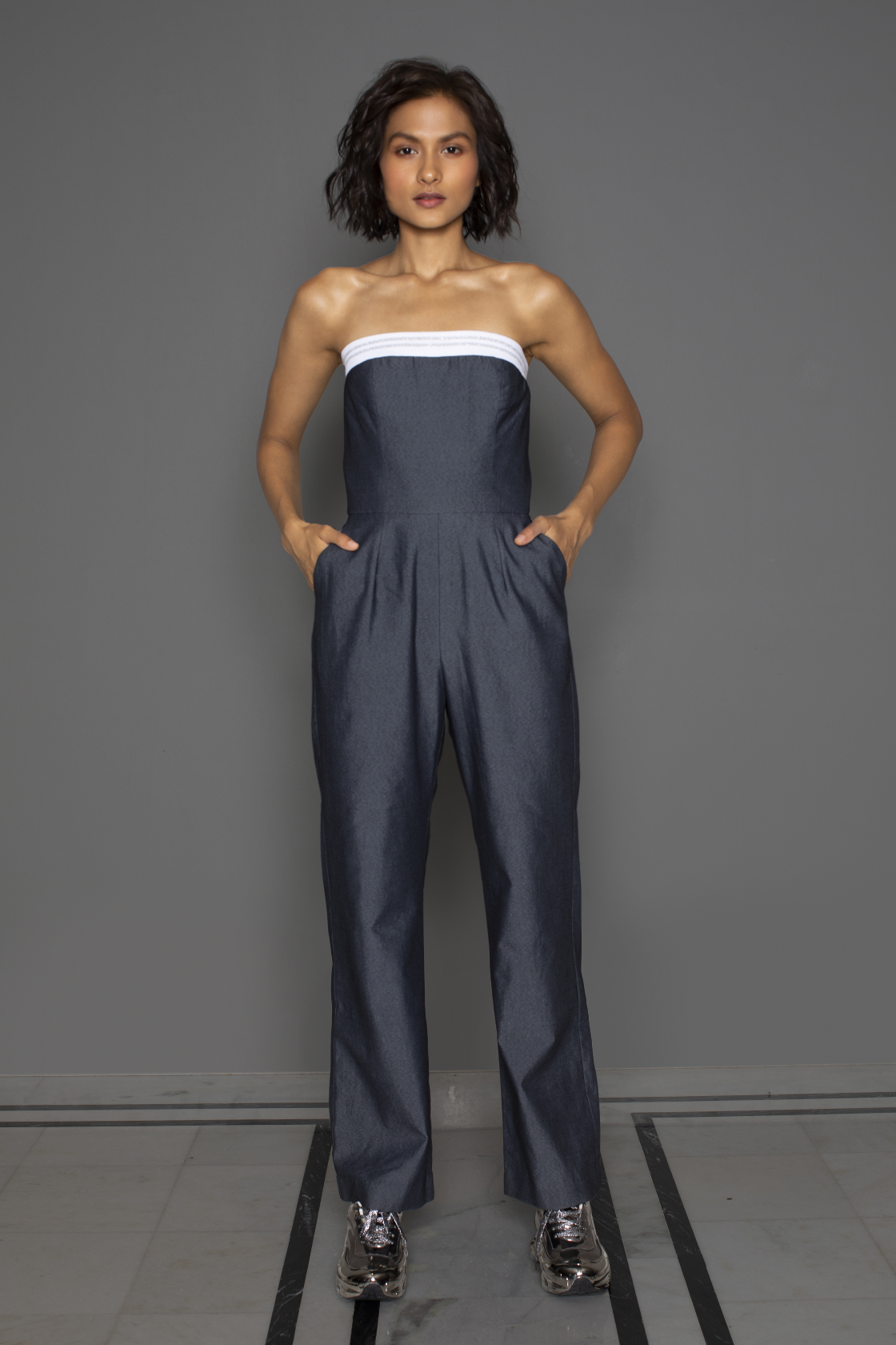 Charcoal Tube Straight Jumpsuit, a product by Redefine by RD
